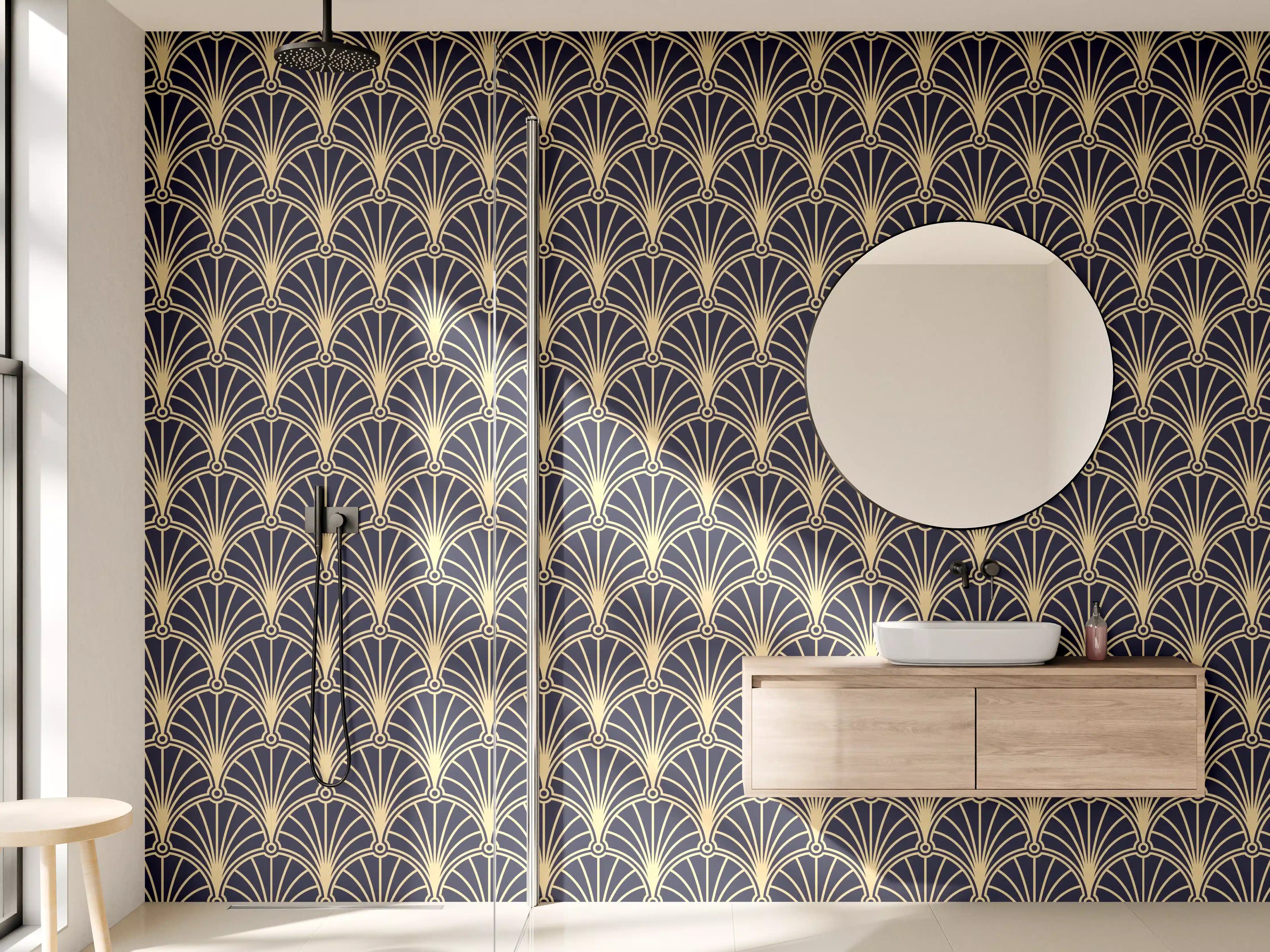 Wandverkleidung Bad - Elegantes anthrazitfarbenes Designer-Muster