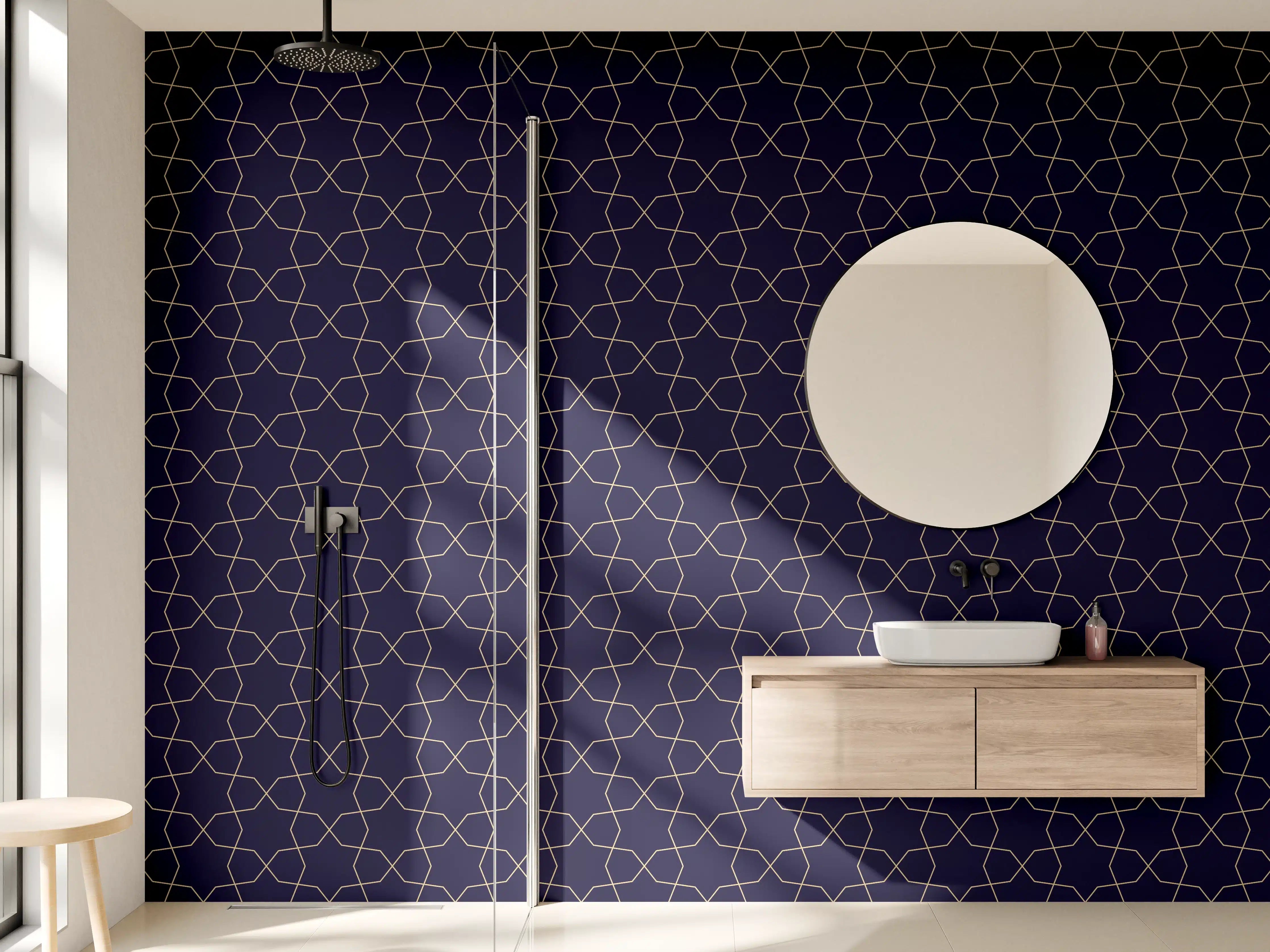 Wandverkleidung Bad - Elegantes dunkles Muster mit inspirierendem Design