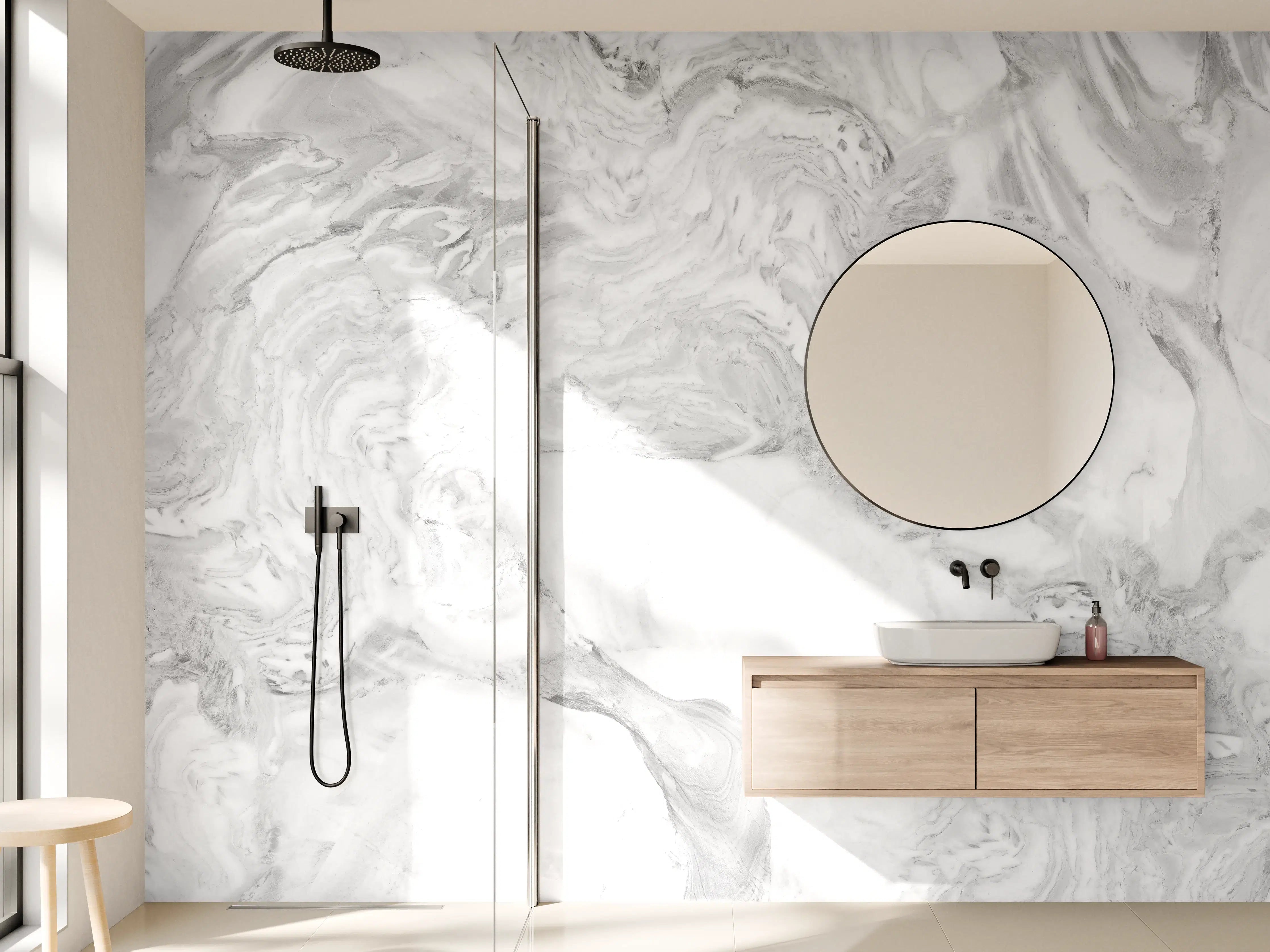 Wandverkleidung Bad - Elfenbein italienischer Marmor