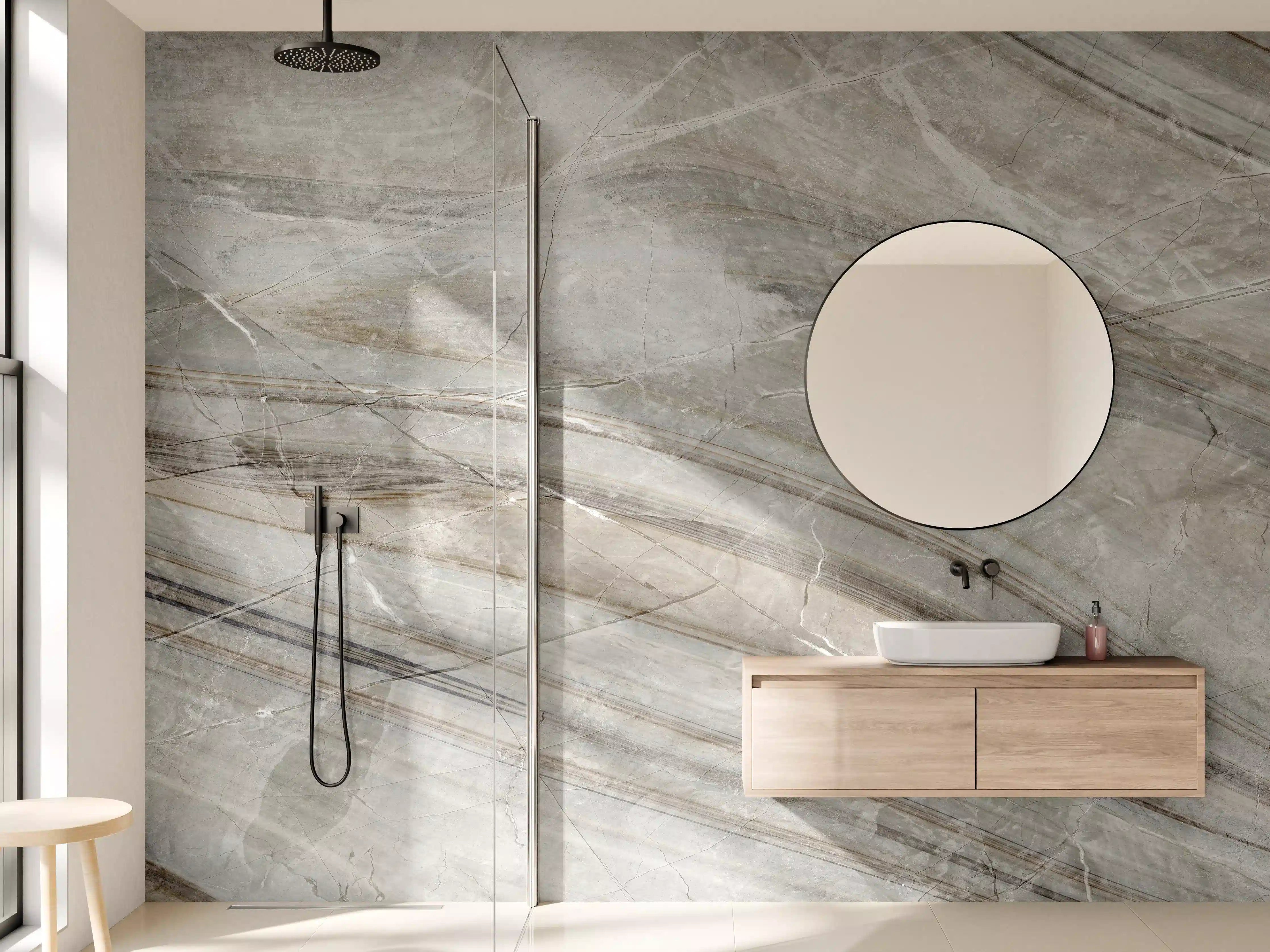 Wandverkleidung Bad - Emperador-Marmor