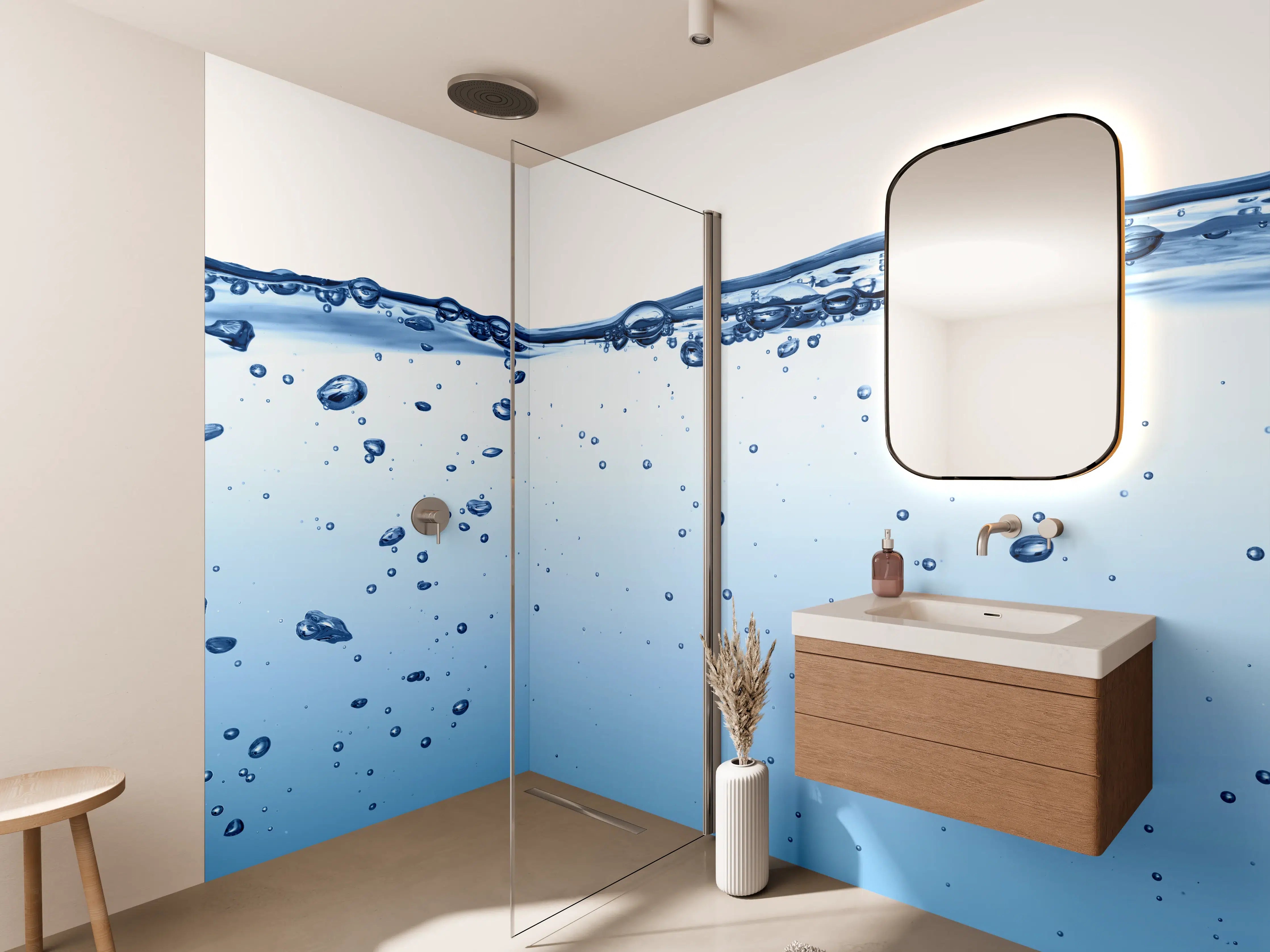 Wandverkleidung Bad - Energie des Wassers