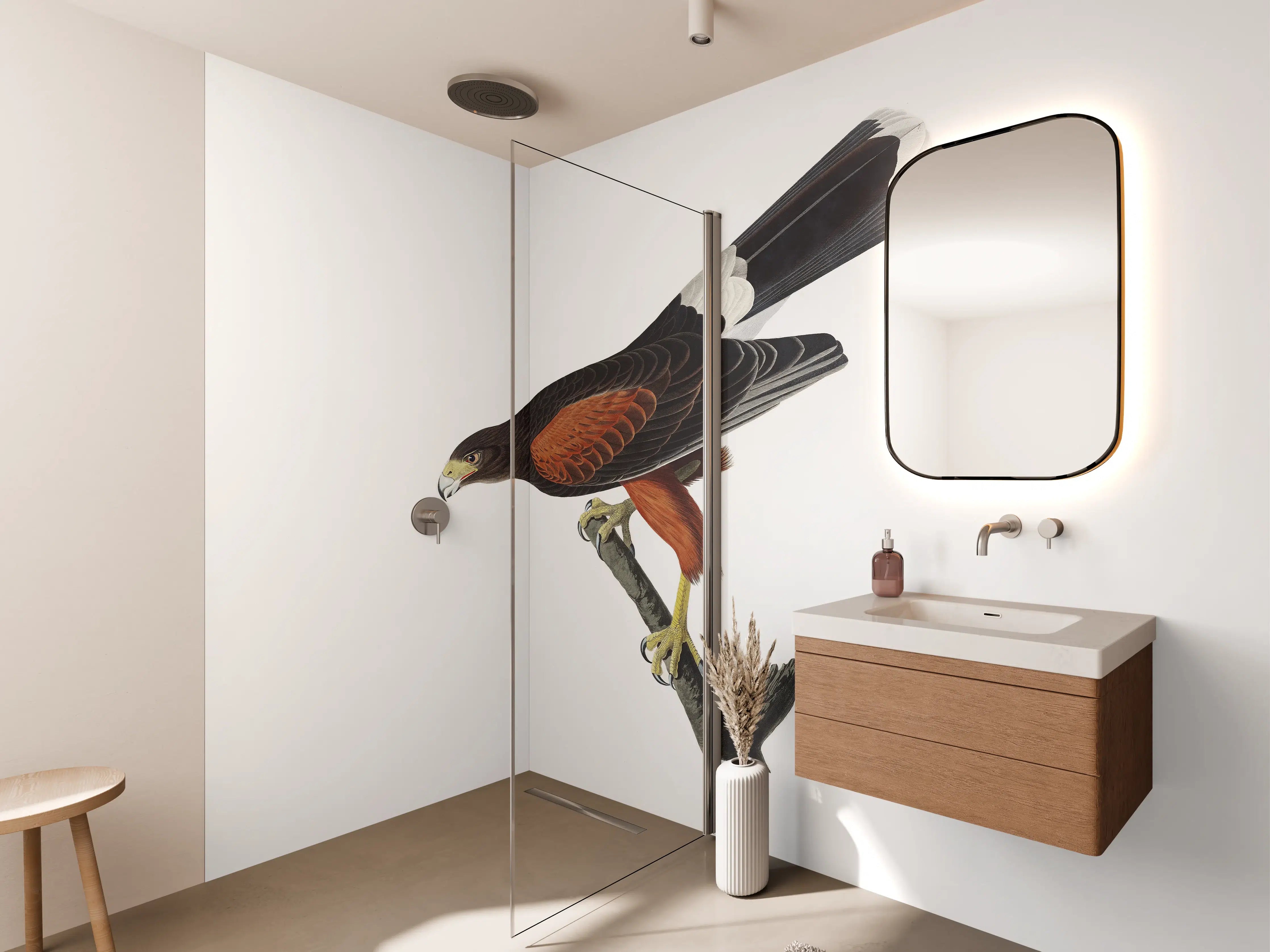 Wandverkleidung Bad - Falken Portrait - John James Audubon