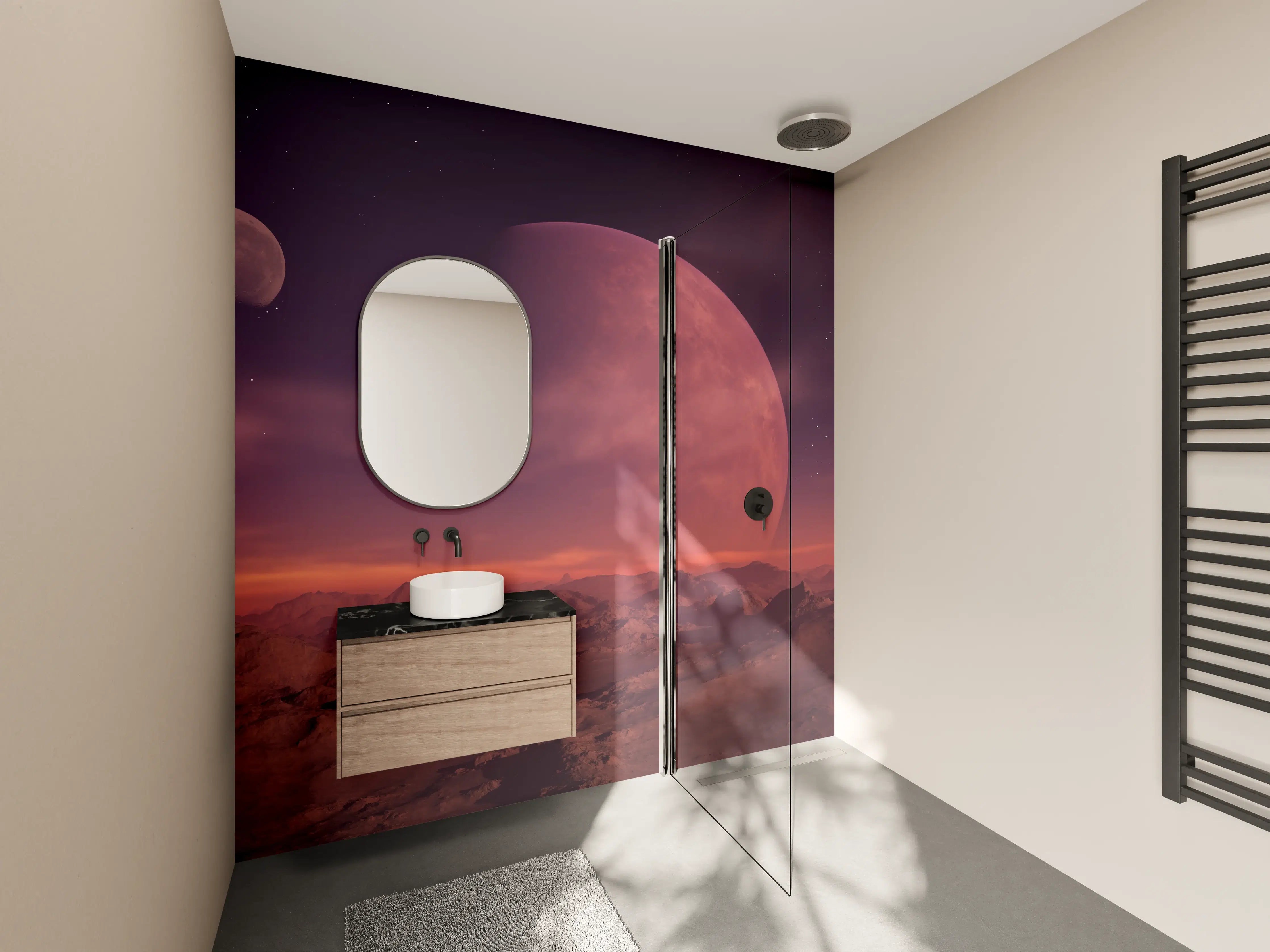 Wandverkleidung Bad - Fantasy Planet Ausblick