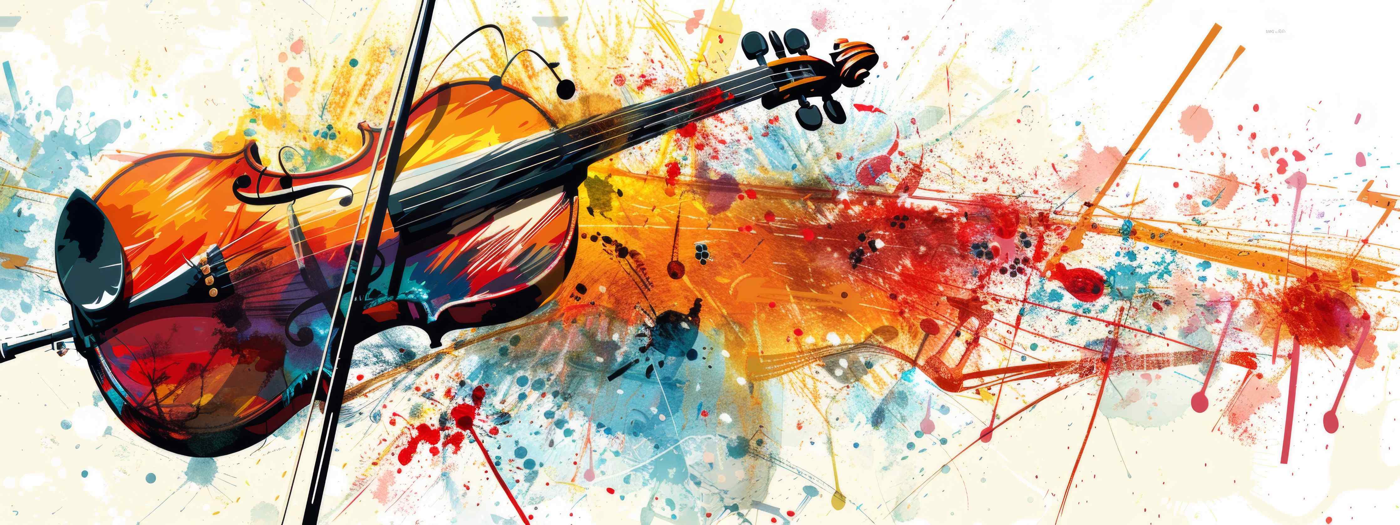 Wandverkleidung Bad-Farbenfrohes Violindesign