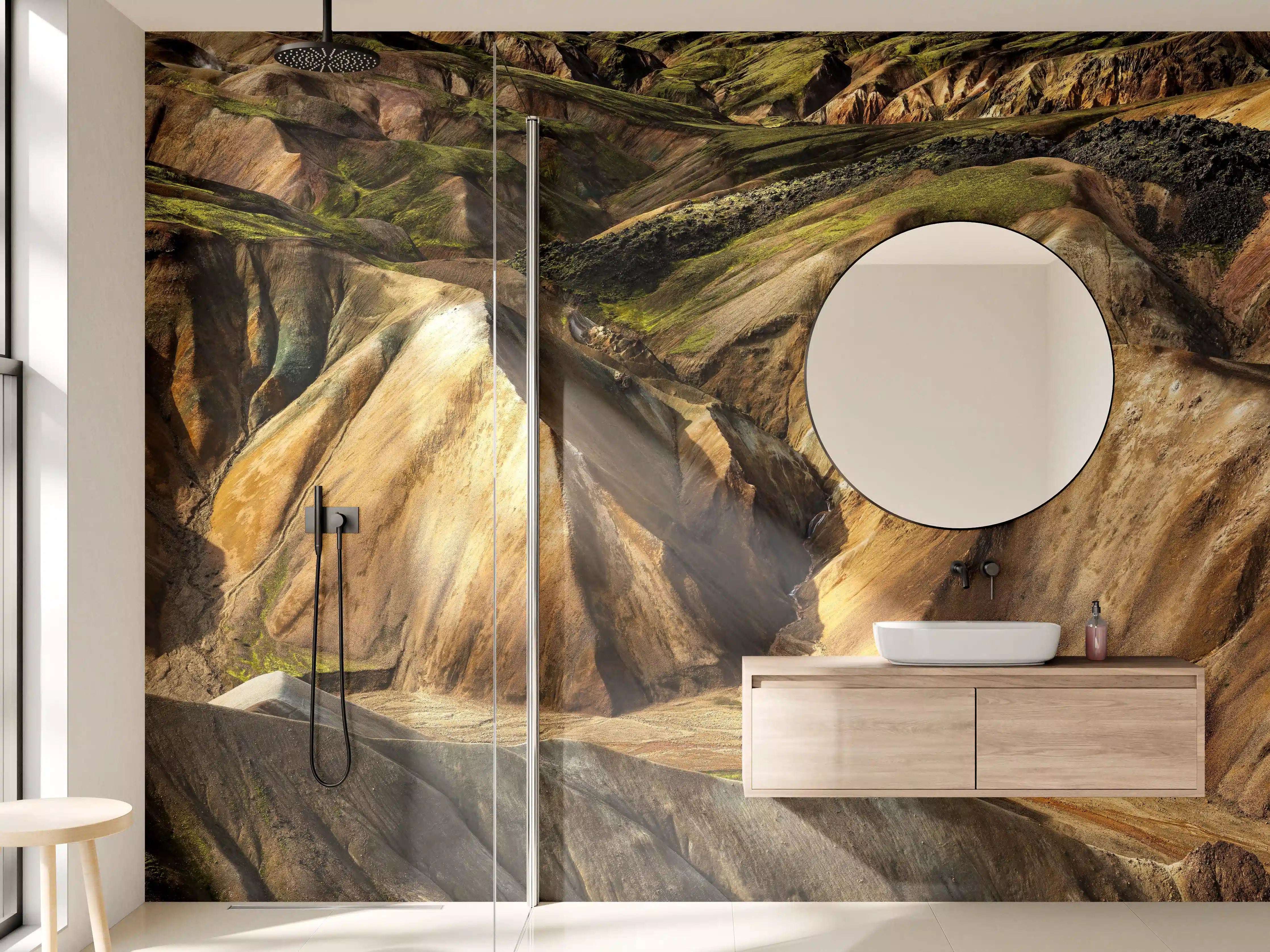 Wandverkleidung Bad - Farbenpracht Landmannalaugar