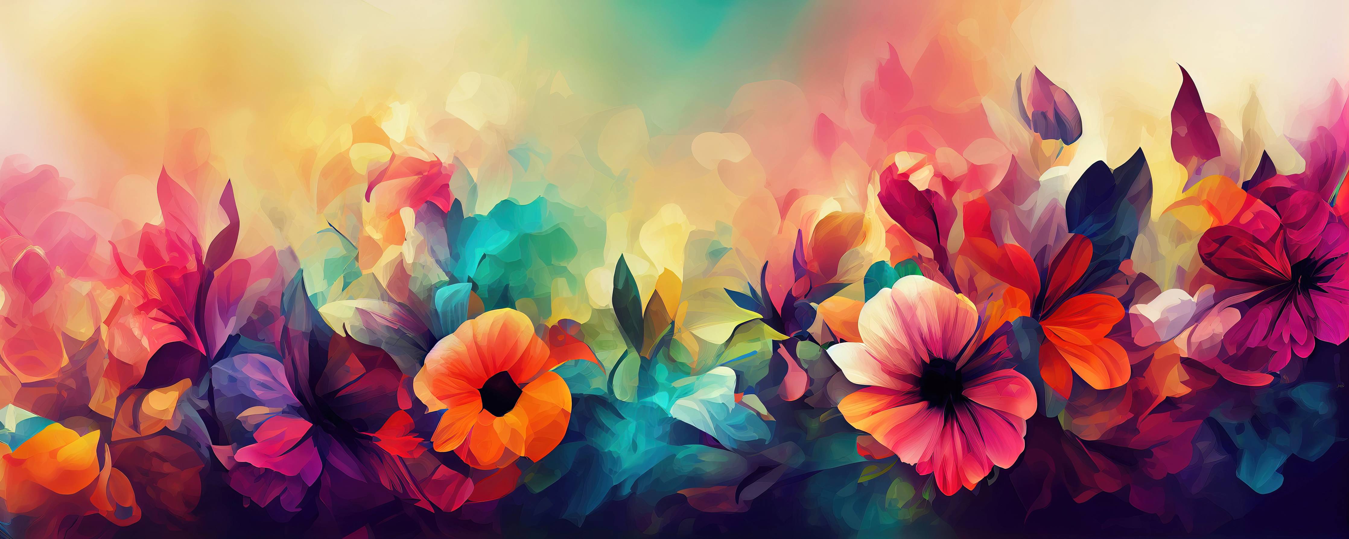 Wandverkleidung Bad-Farbige Blumenpracht mit lebendigen Tönen