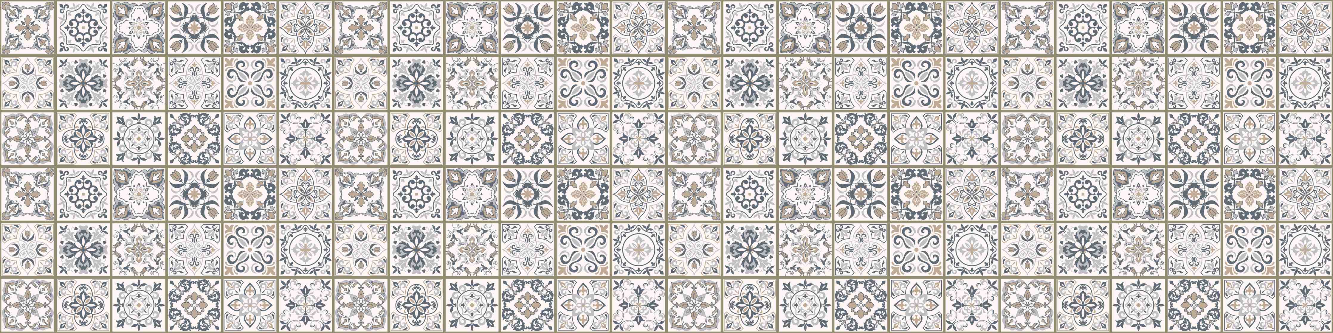 Wandverkleidung Bad-Feine Grautöne im geometrischen Weißmuster