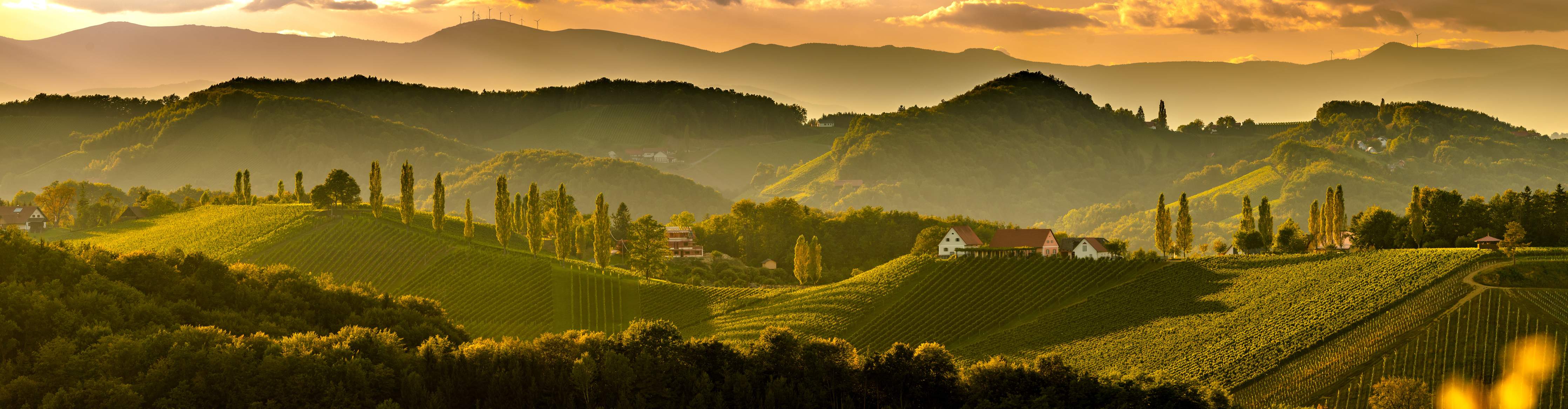 Wandverkleidung Bad-Fernblick über die toskanische Landschaft bei Sonnenaufgang