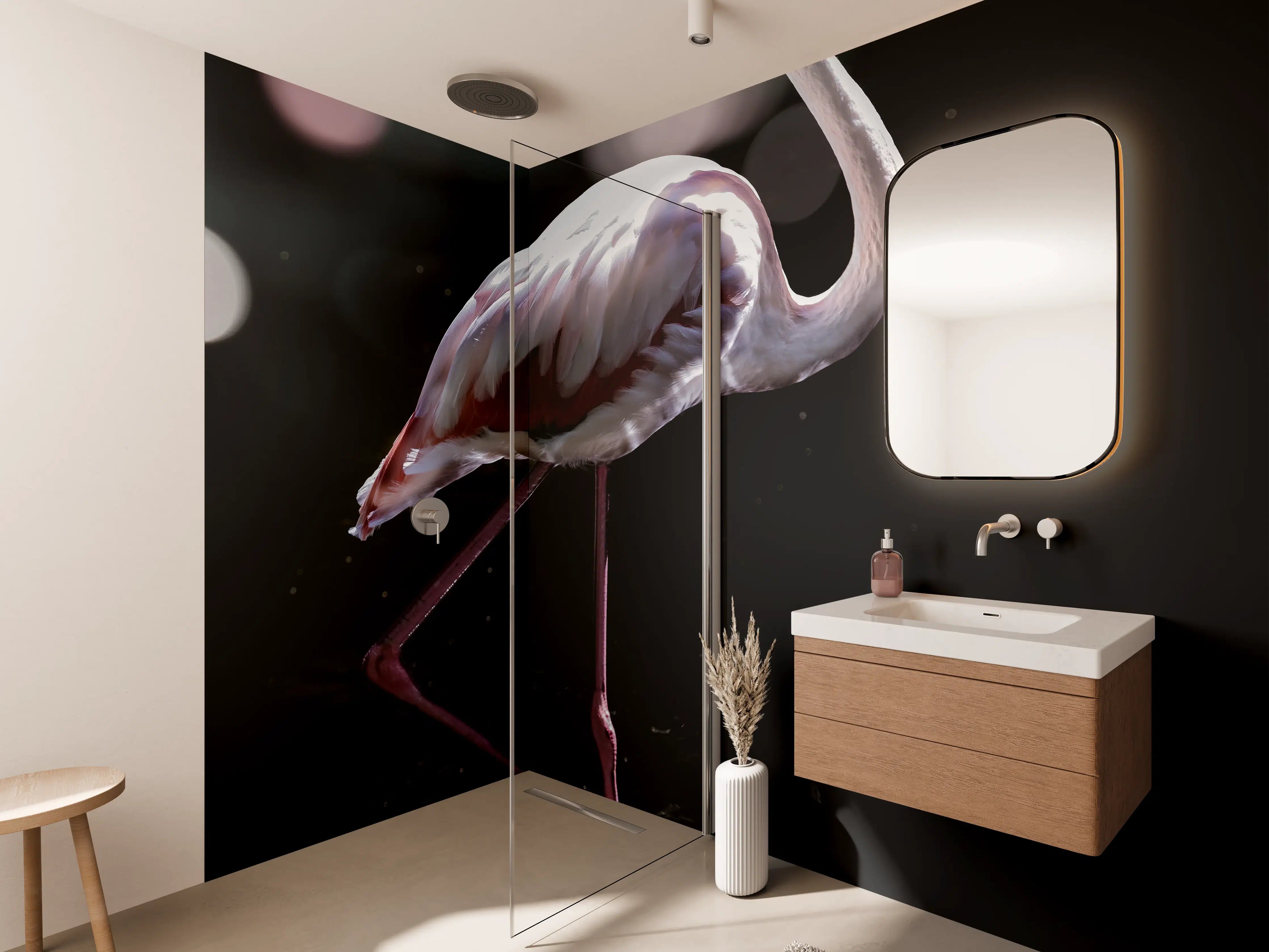Wandverkleidung Bad - Flamingo