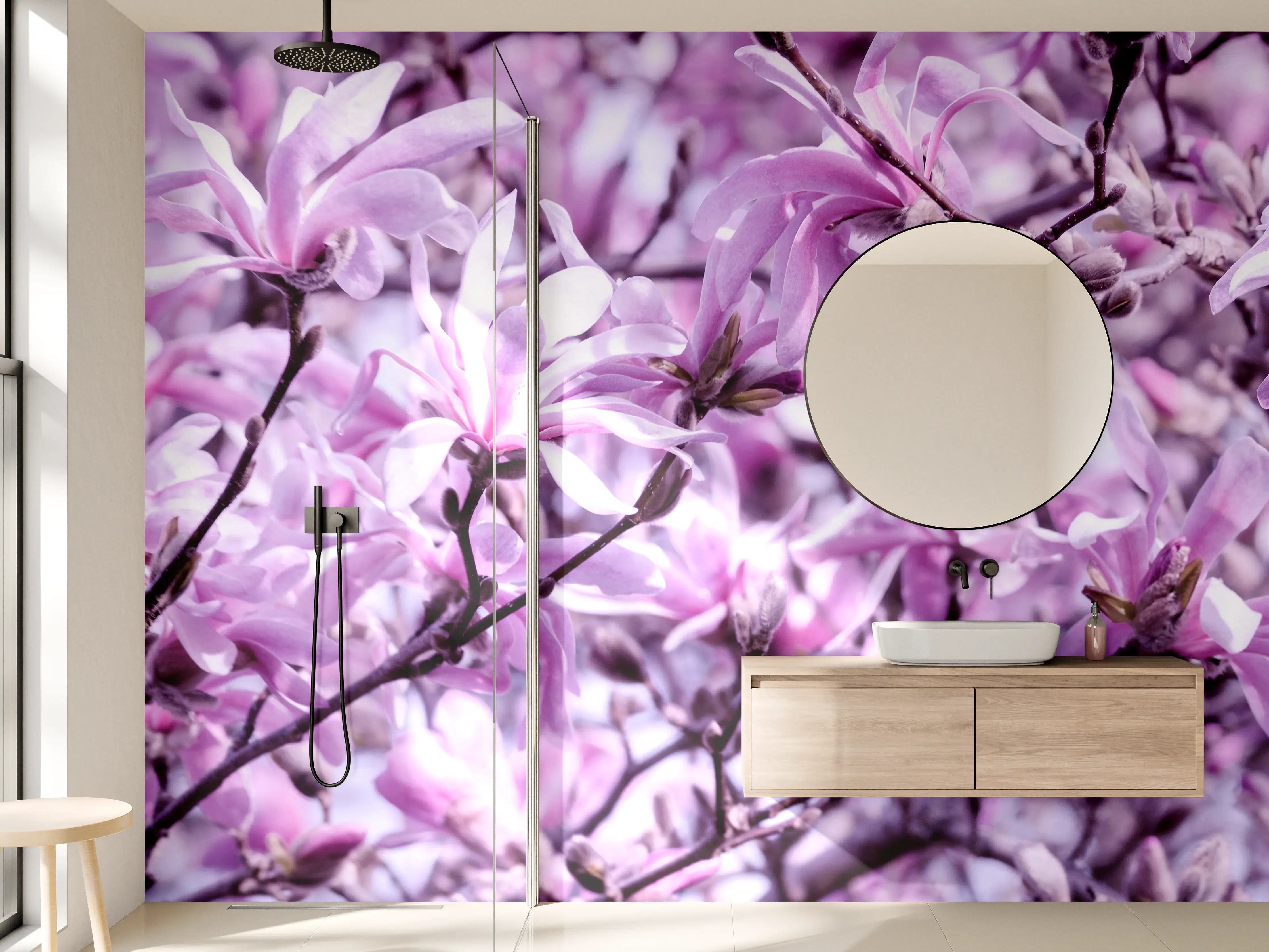 Wandverkleidung Bad - Fliederblüten in zartem Lilaton