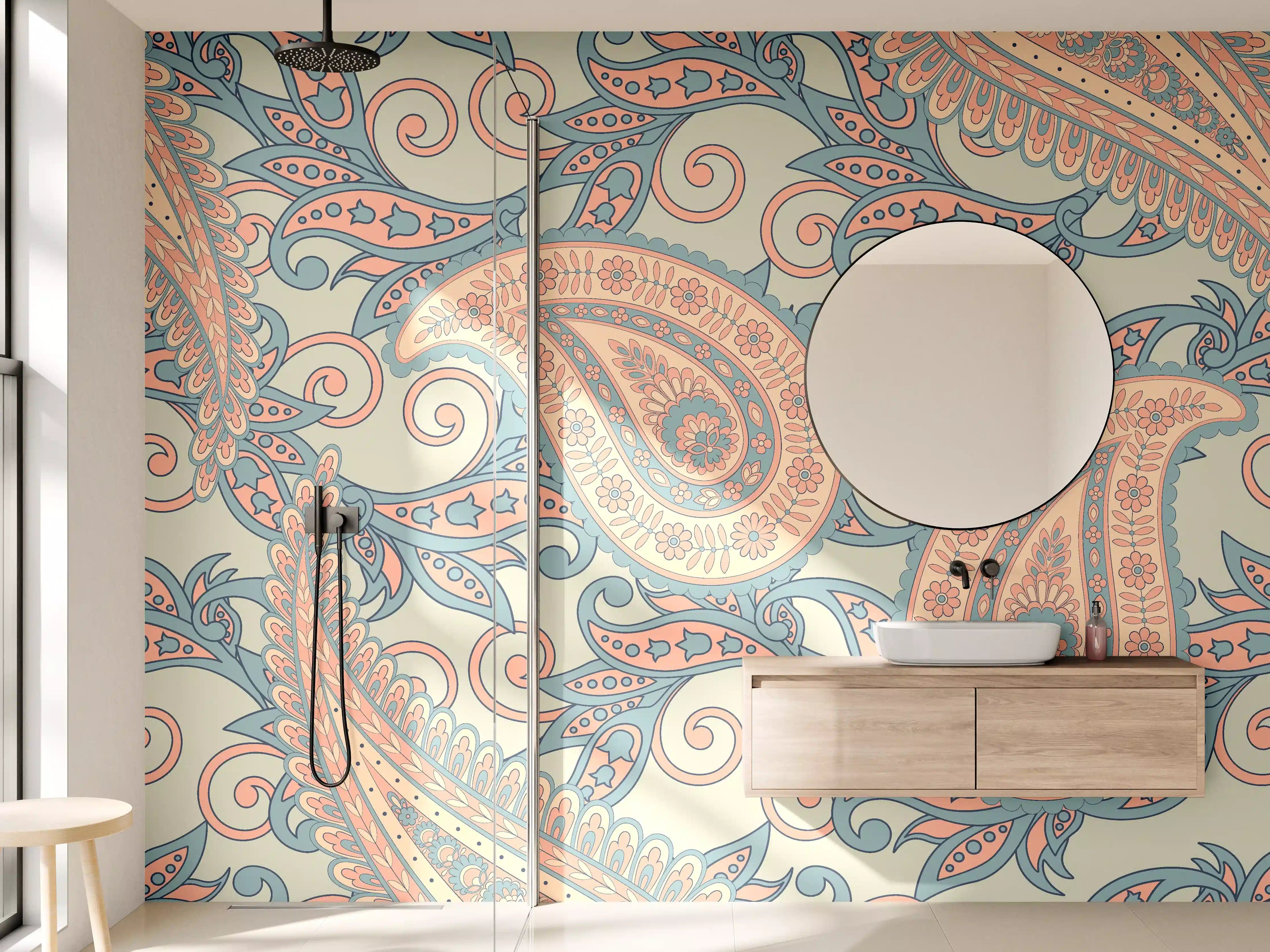 Wandverkleidung Bad - Florales Design - orientalisches Muster