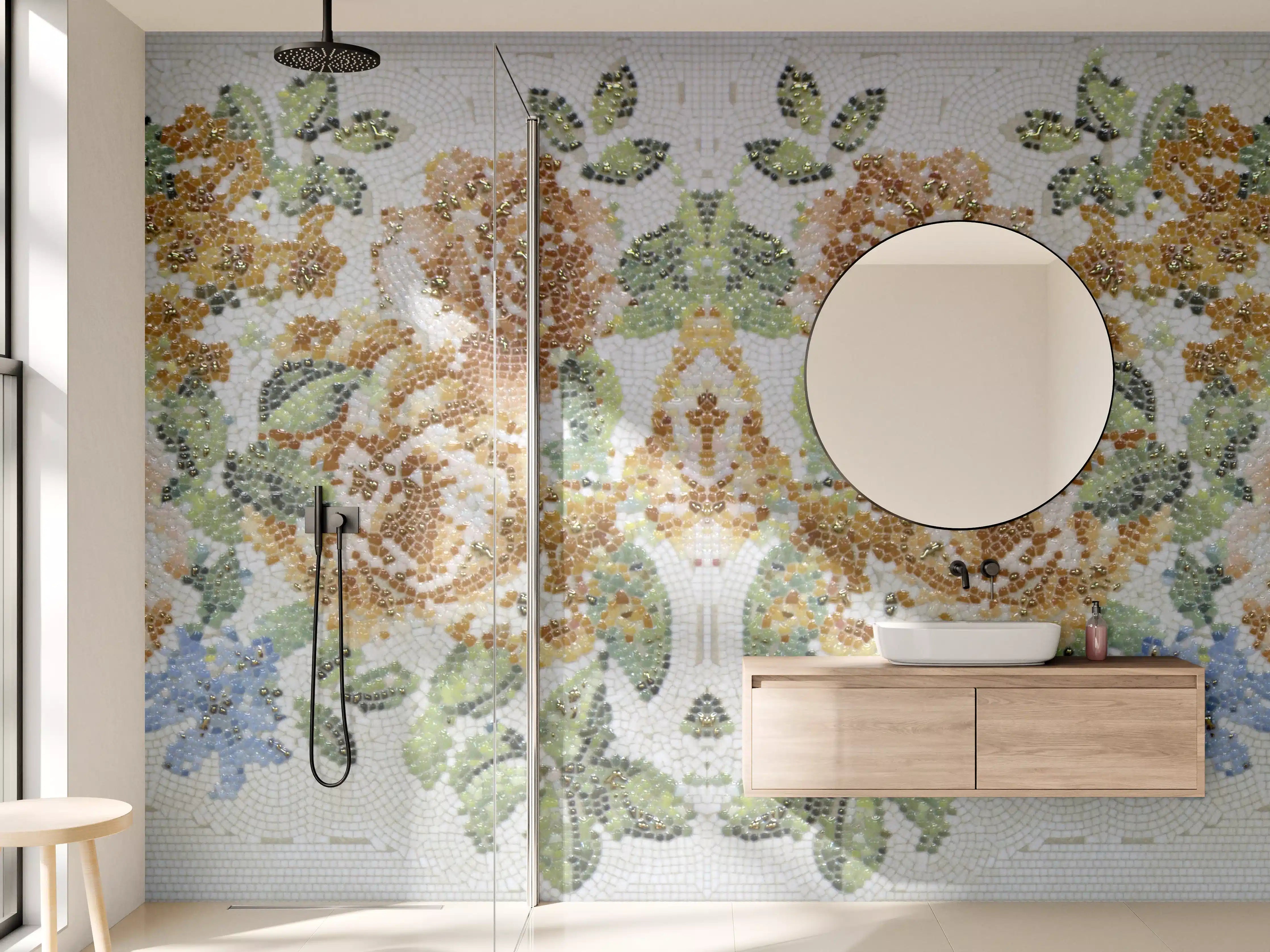 Wandverkleidung Bad - Florales Muster Design Textur