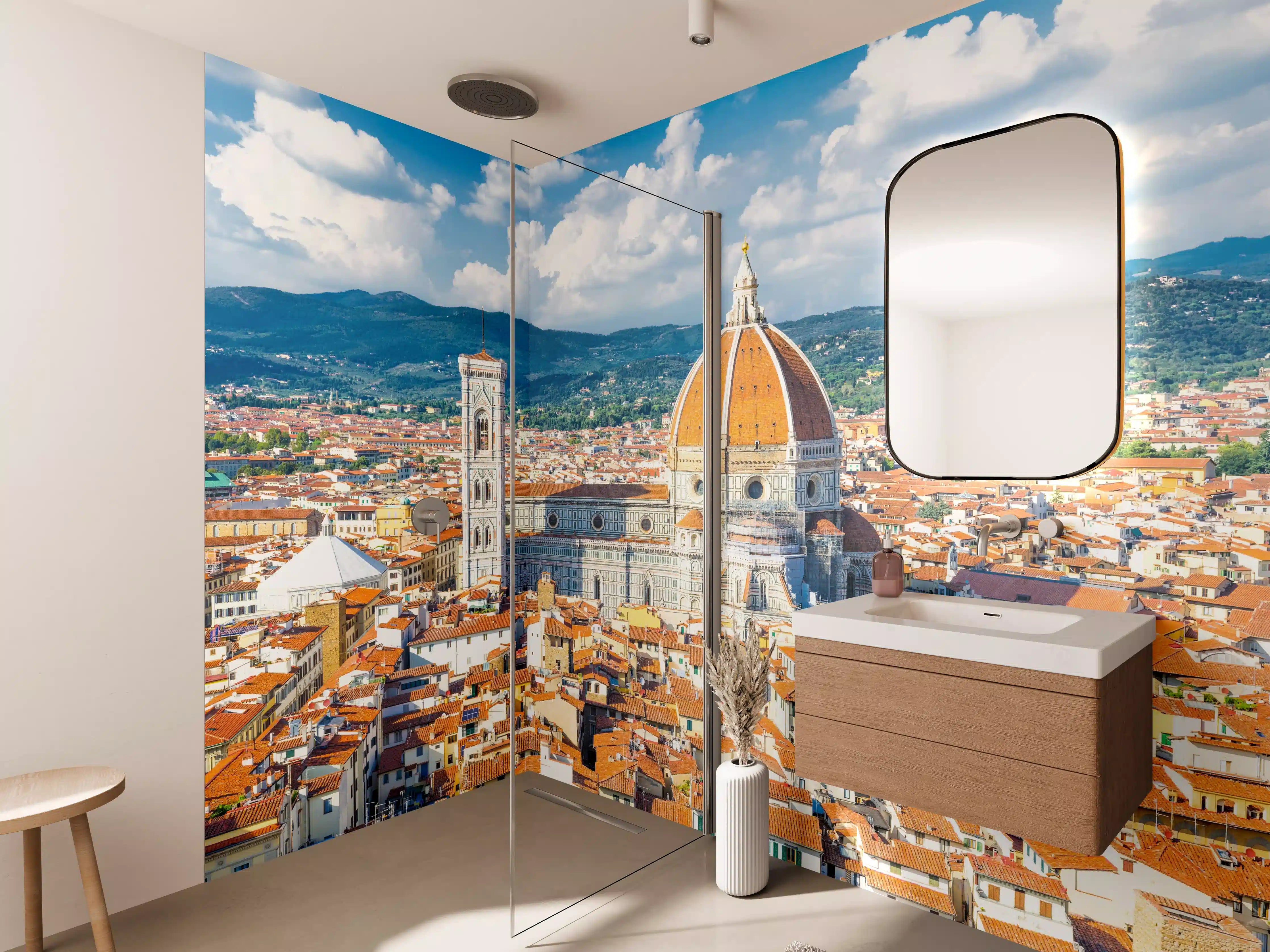 Wandverkleidung Bad - Florenz Skyline mit Dom