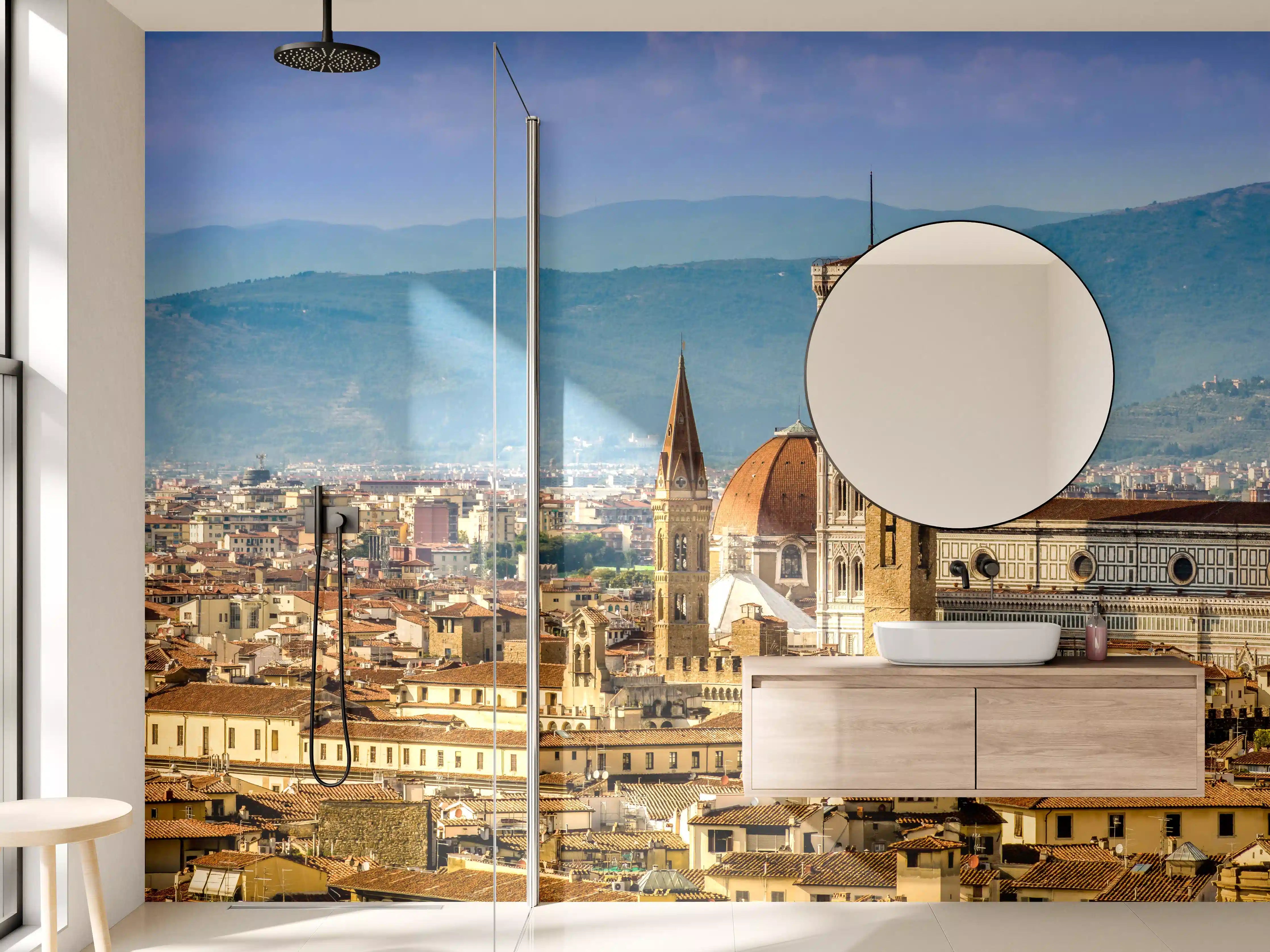 Wandverkleidung Bad - Florenz Skyline mit Duomo