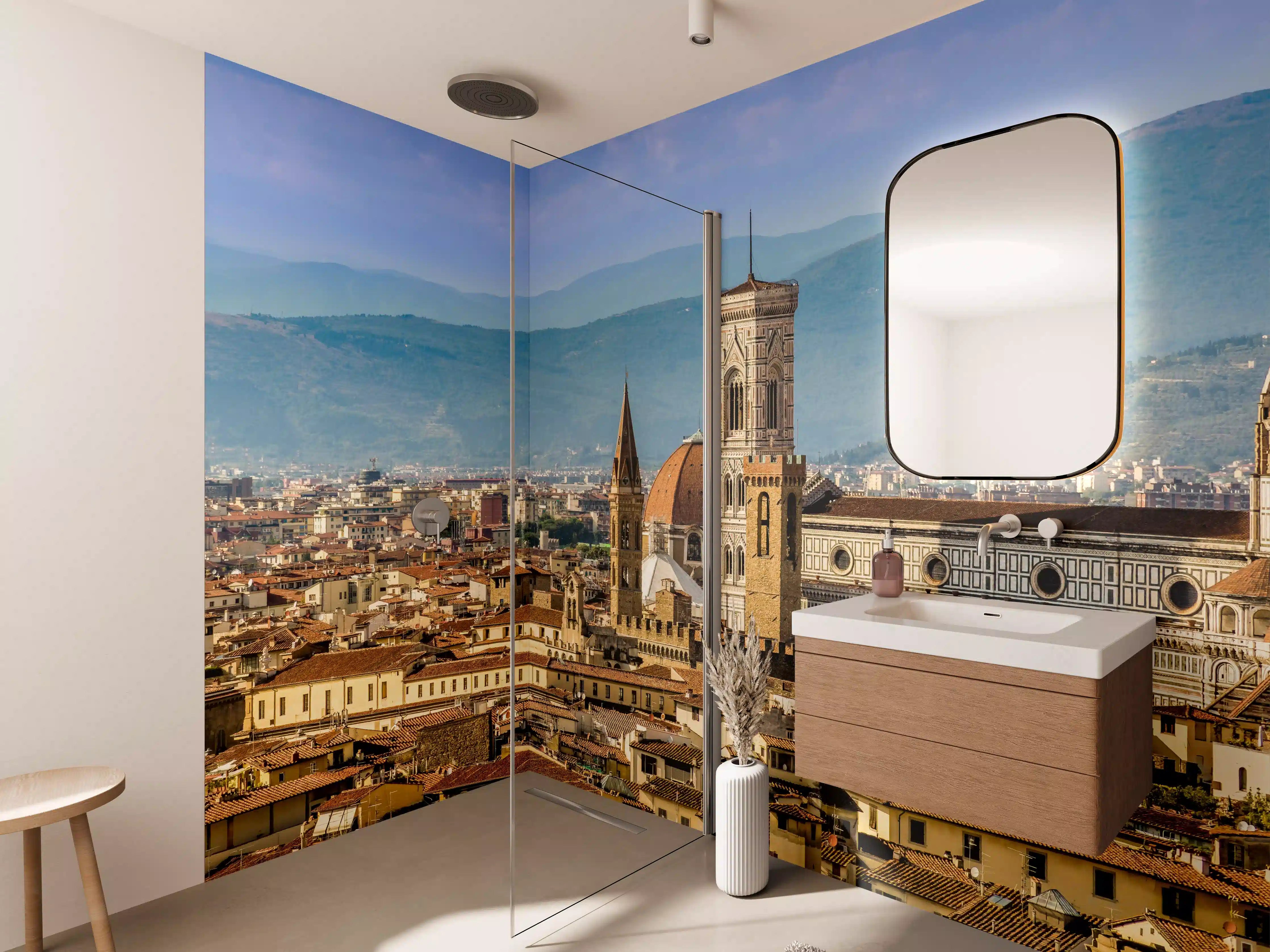 Wandverkleidung Bad - Florenz Skyline mit Duomo