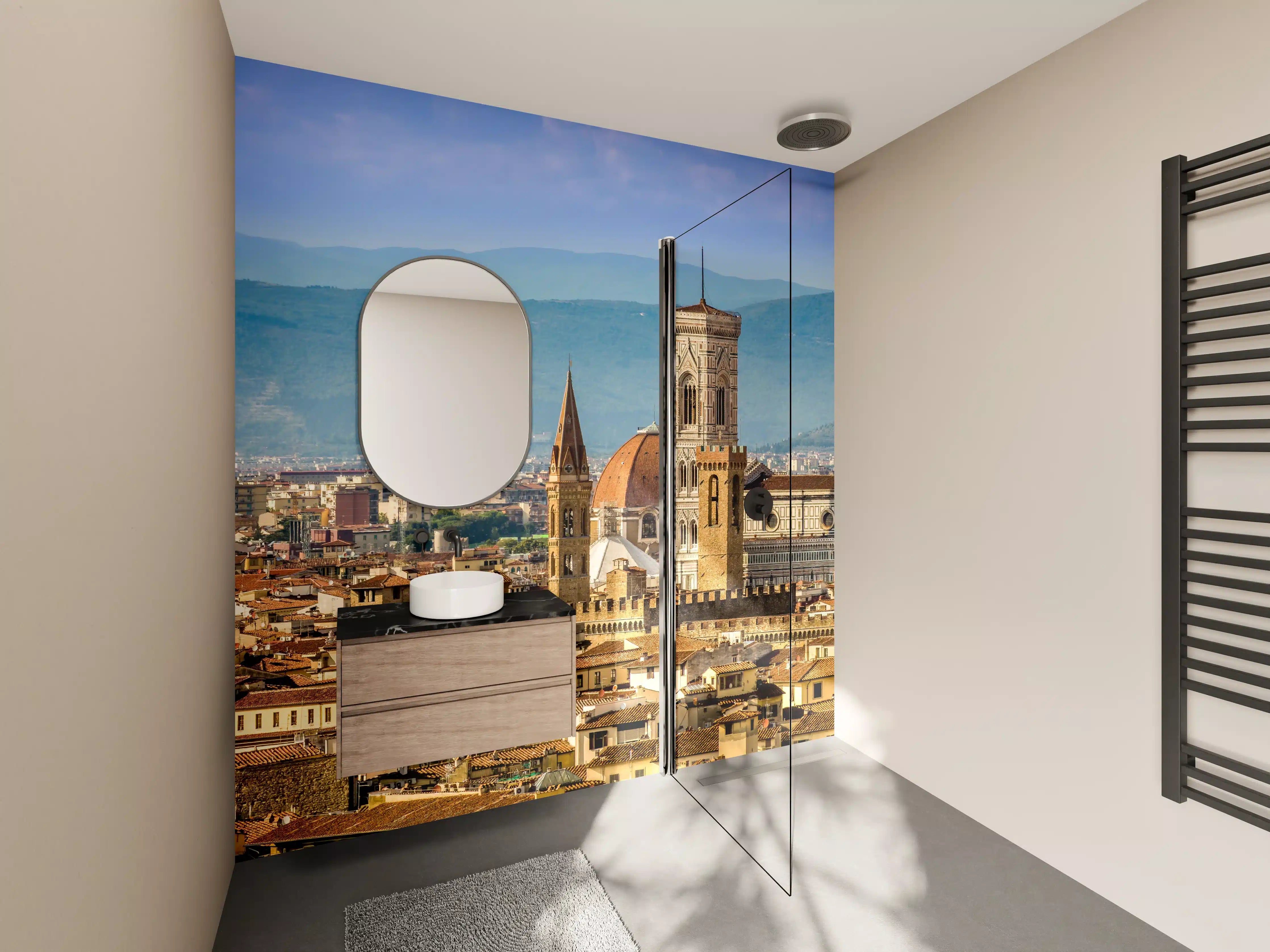 Wandverkleidung Bad - Florenz Skyline mit Duomo