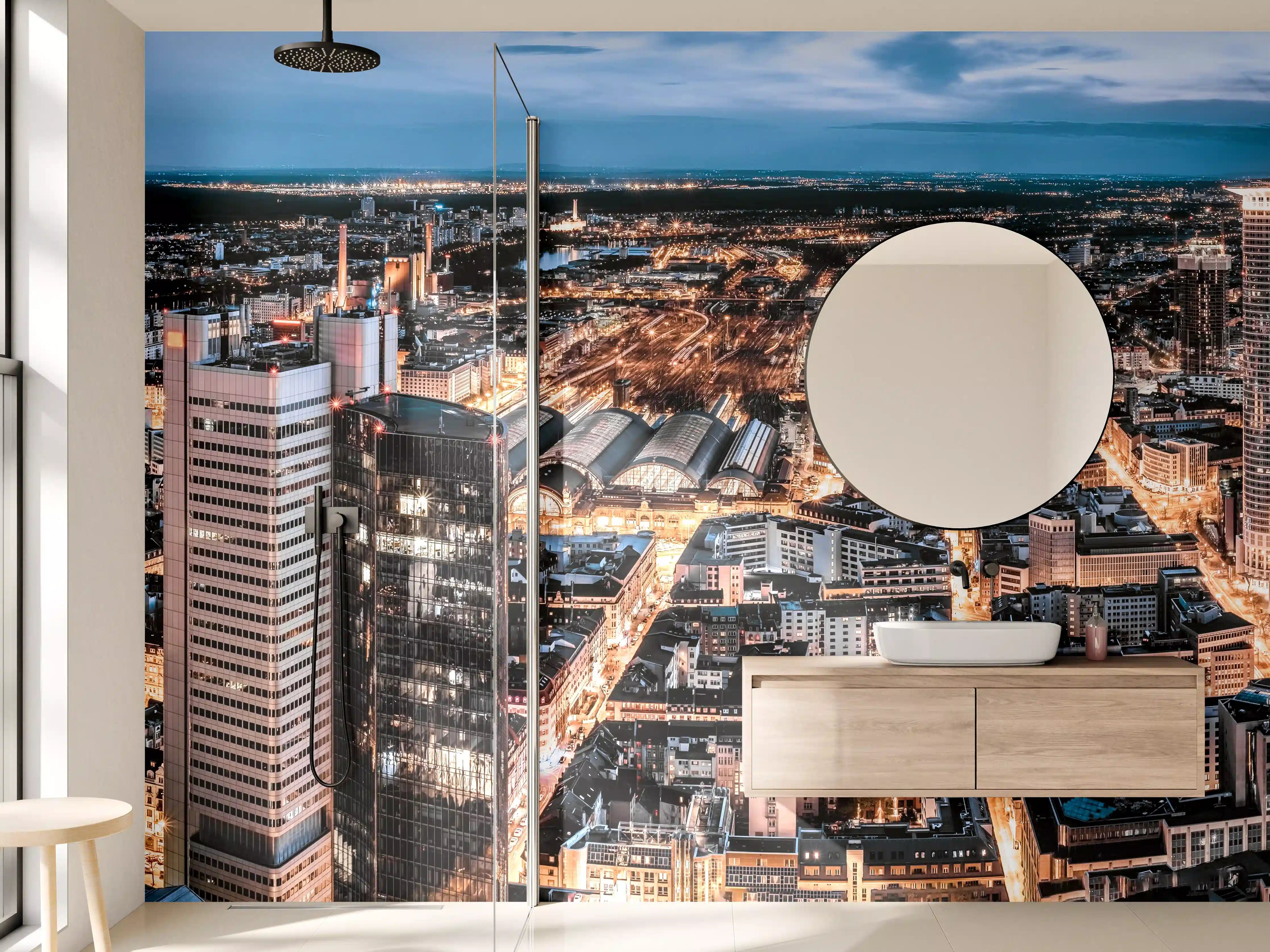 Wandverkleidung Bad - Frankfurt 180-Grad-Panorama
