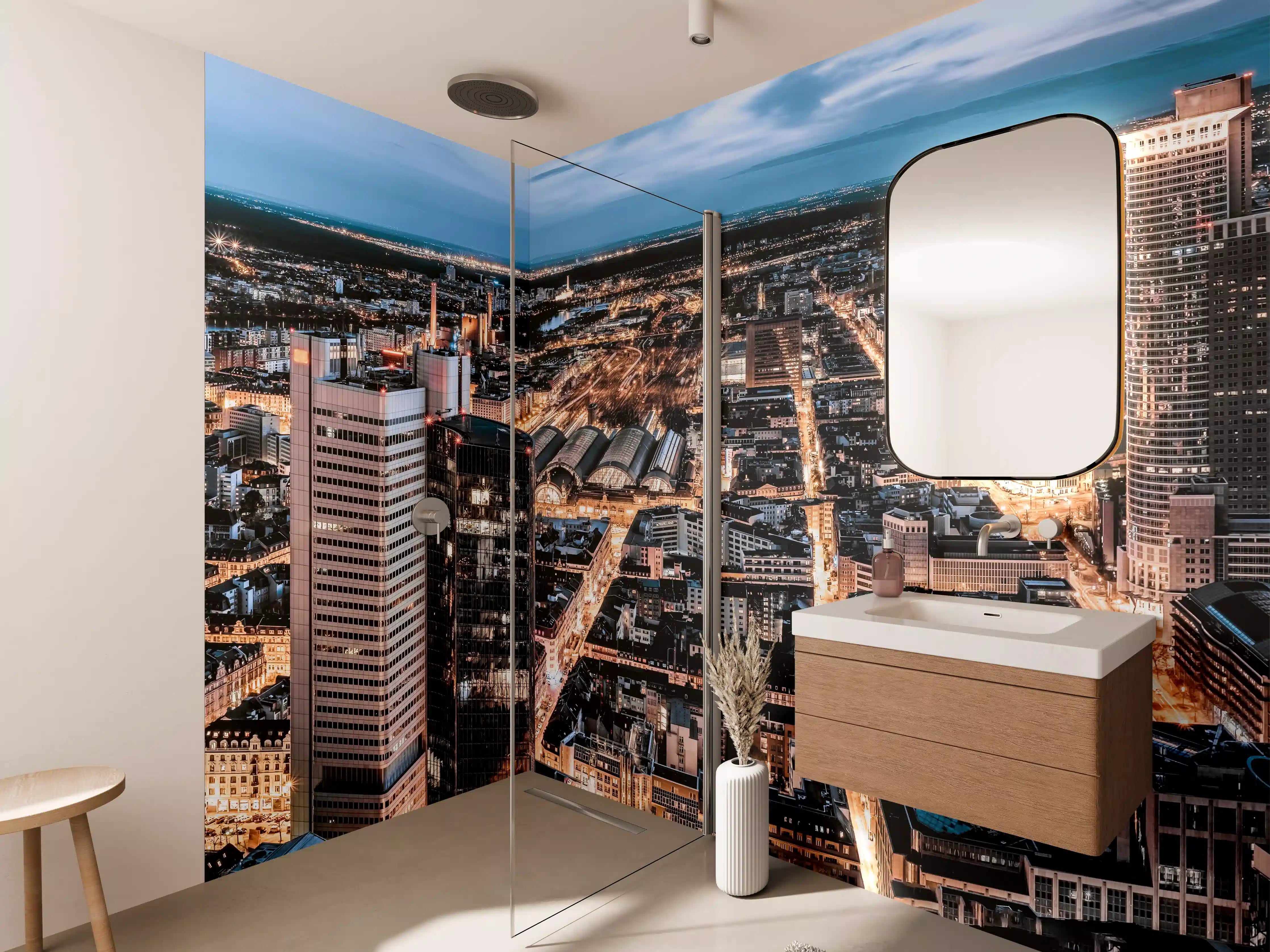 Wandverkleidung Bad - Frankfurt 180-Grad-Panorama