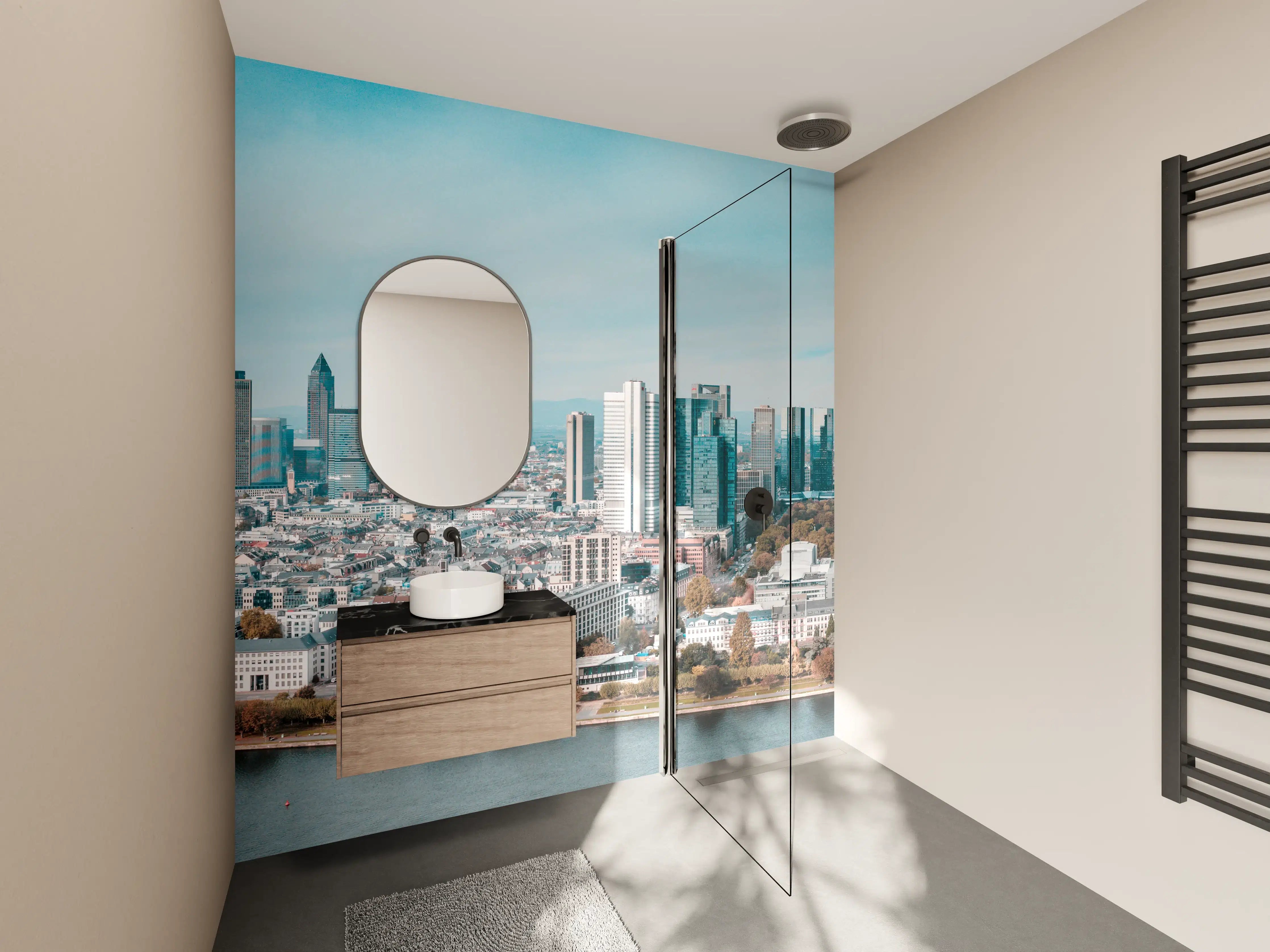 Wandverkleidung Bad - Frankfurt Luftaufnahme Panorama