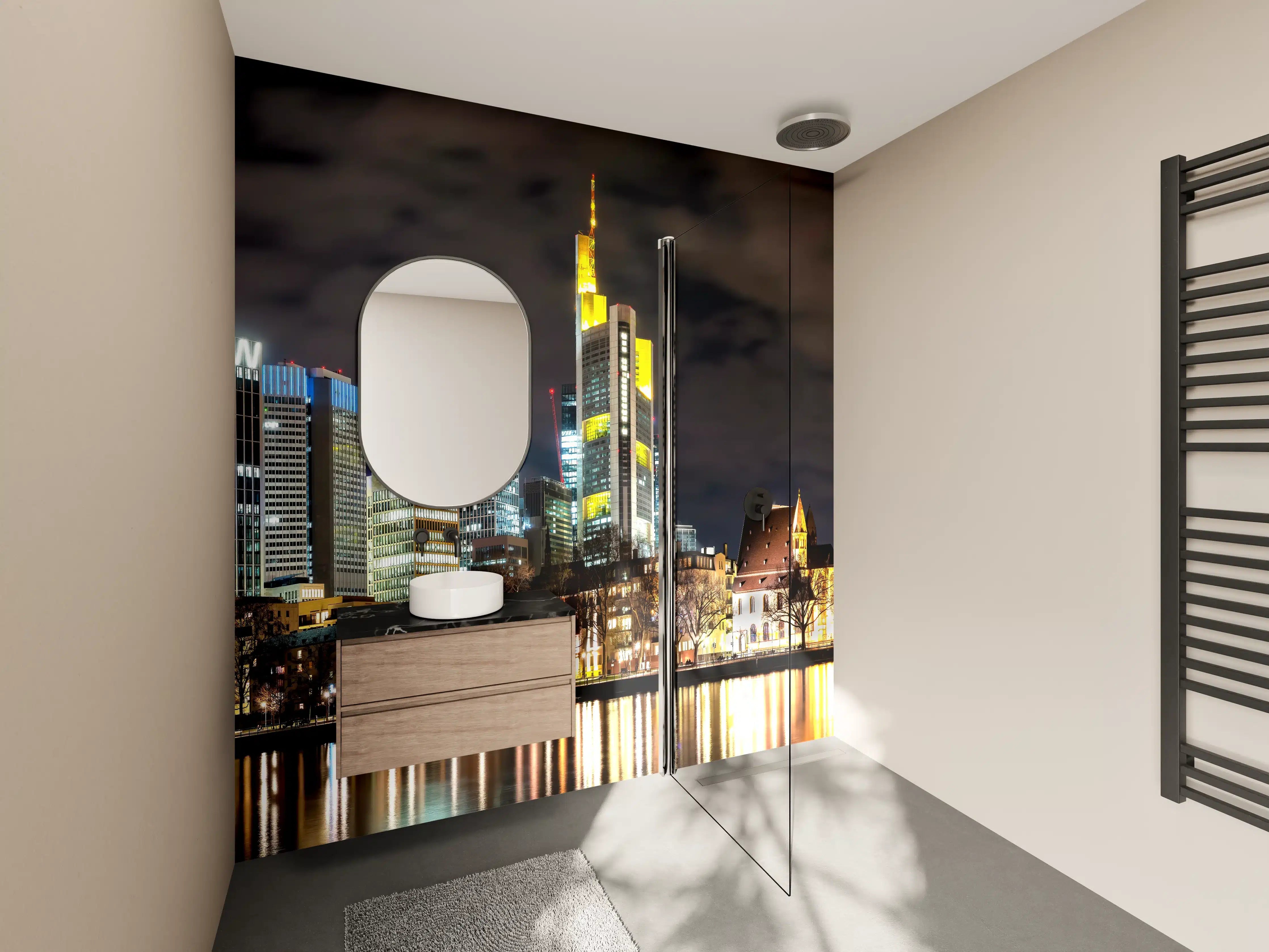 Wandverkleidung Bad - Frankfurt Nachtportrait