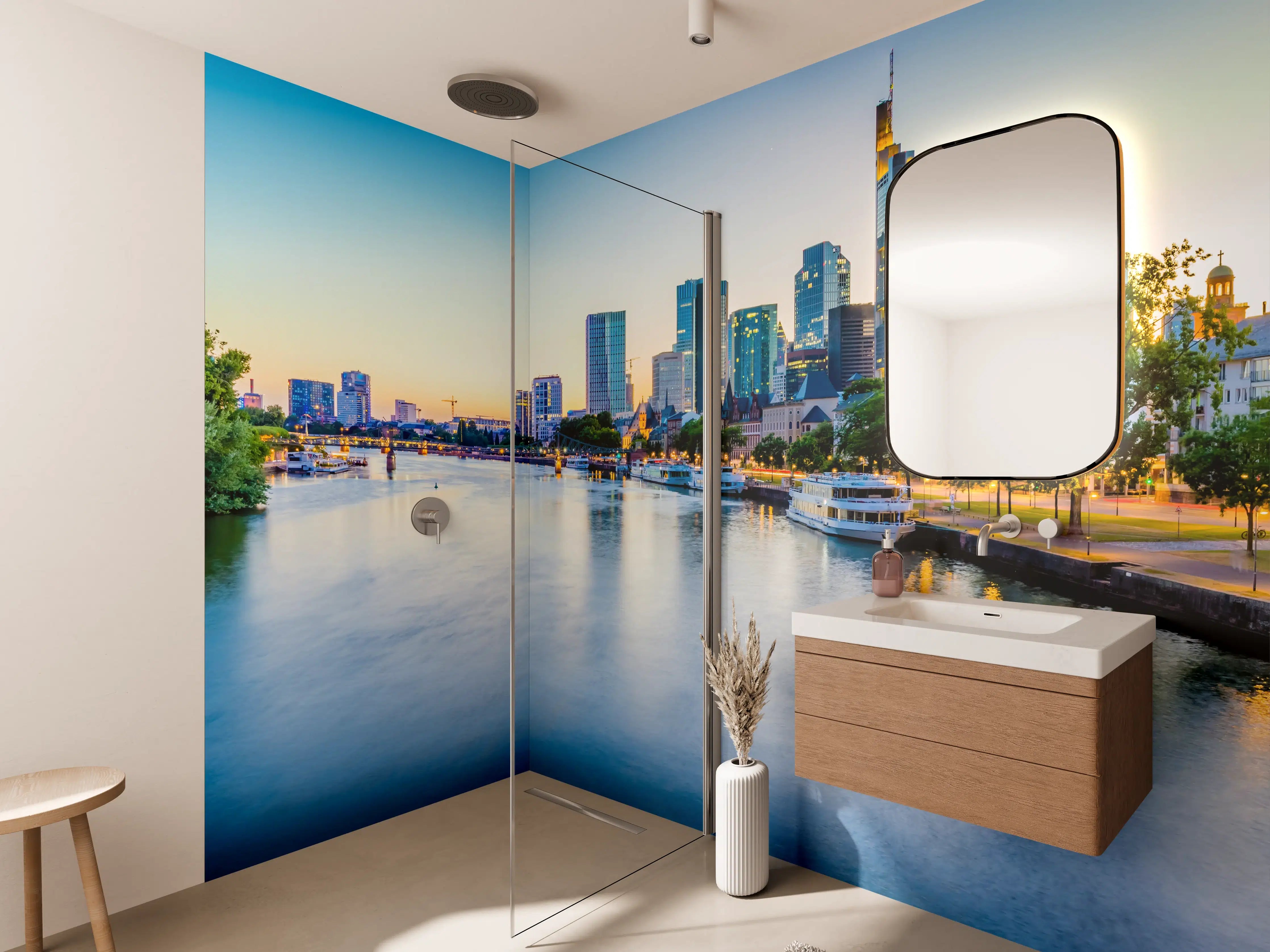 Wandverkleidung Bad - Frankfurt Panorama Ostend