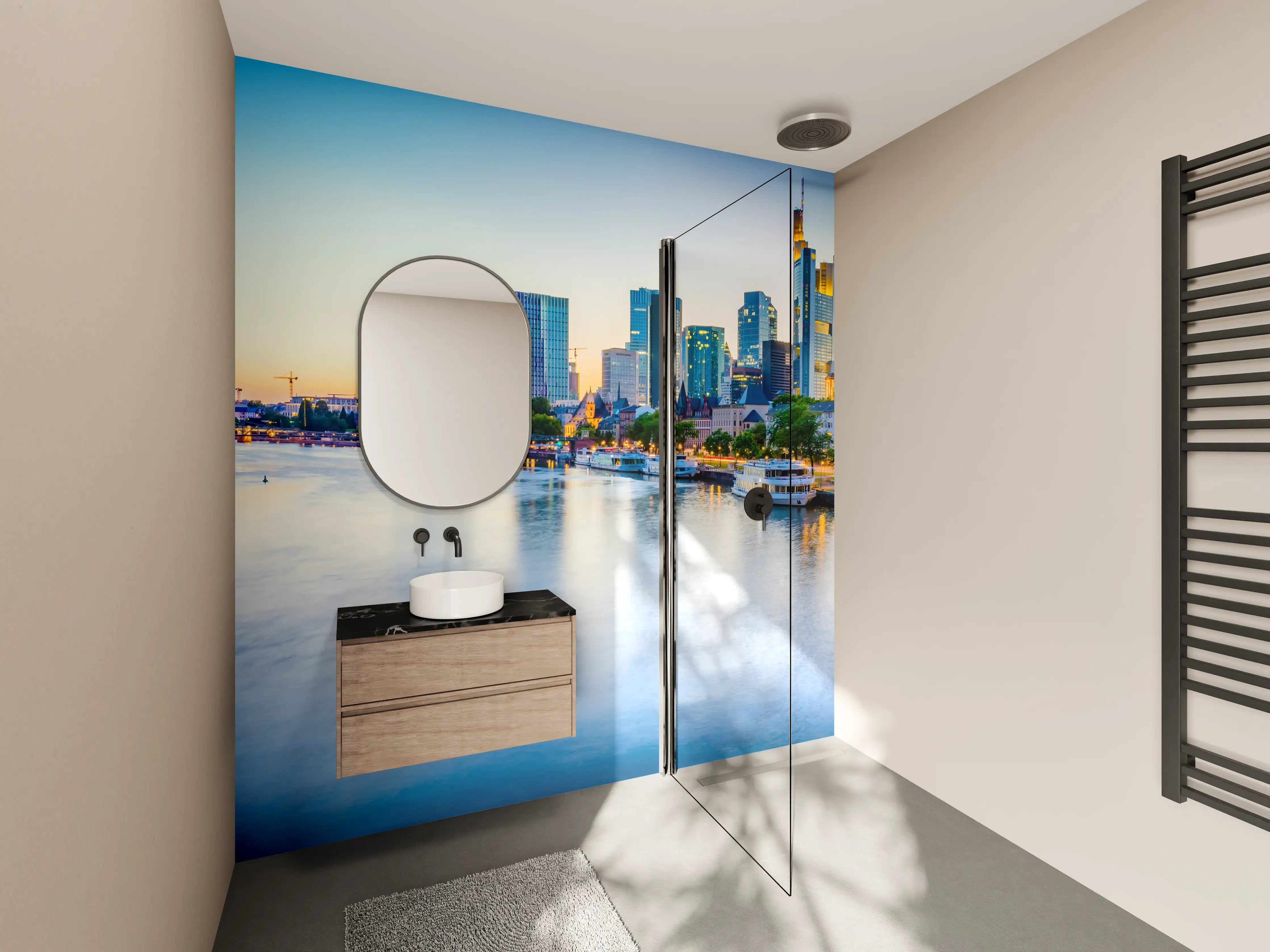 Wandverkleidung Bad - Frankfurt Panorama Ostend