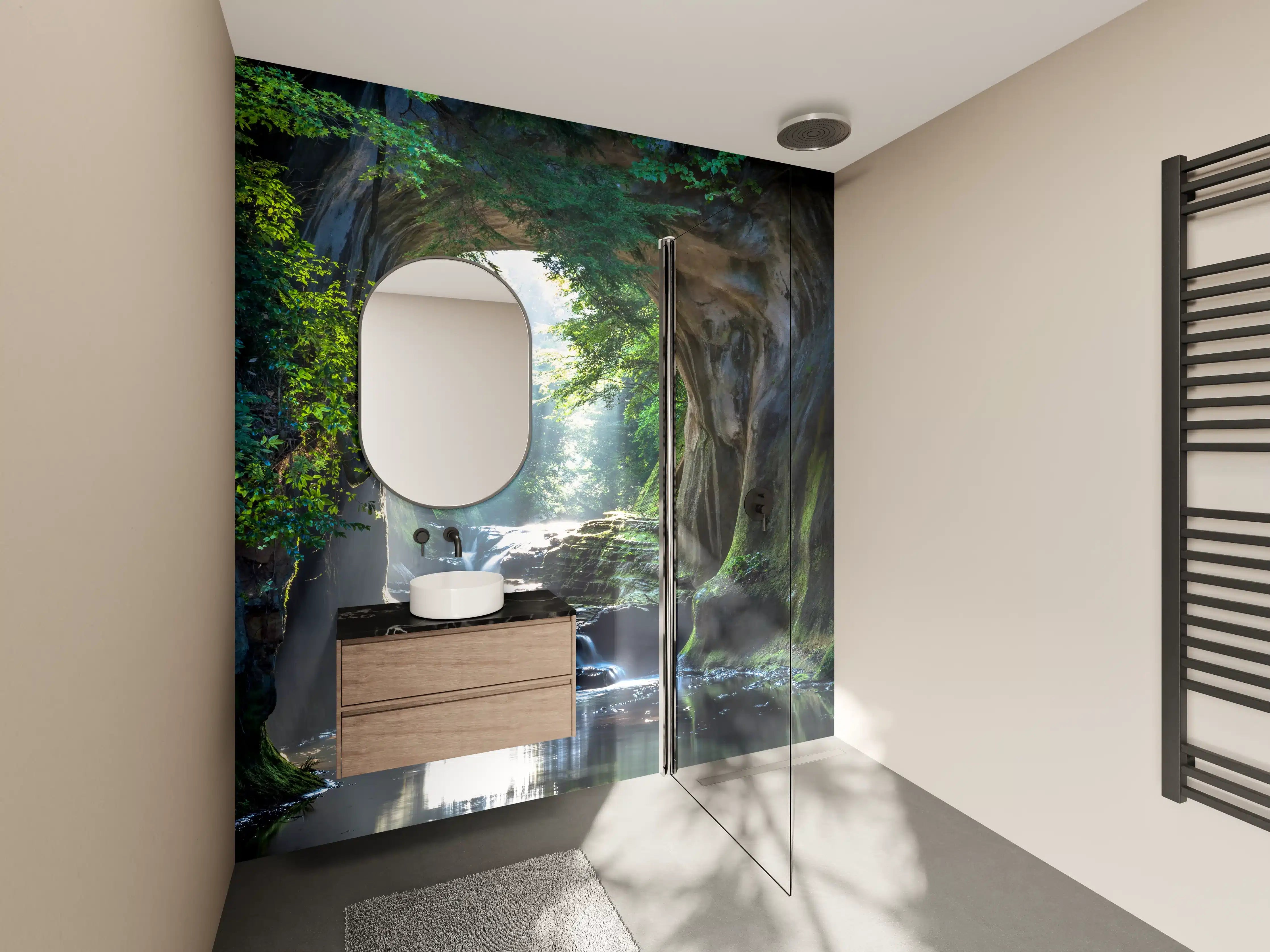 Wandverkleidung Bad - Friedlicher Chiba Wasserfall
