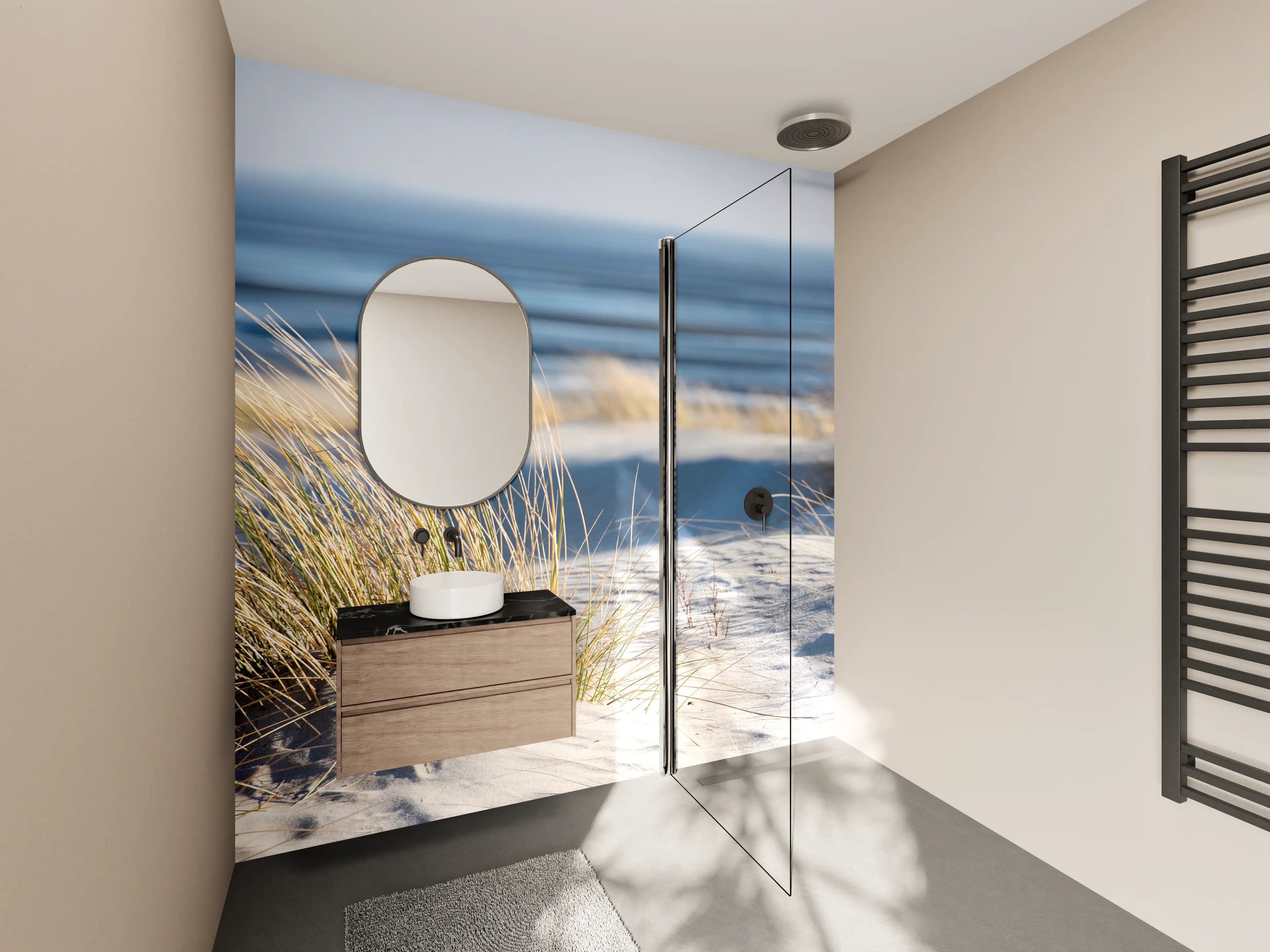 Wandverkleidung Bad - Friedlicher Strand - Nordsee