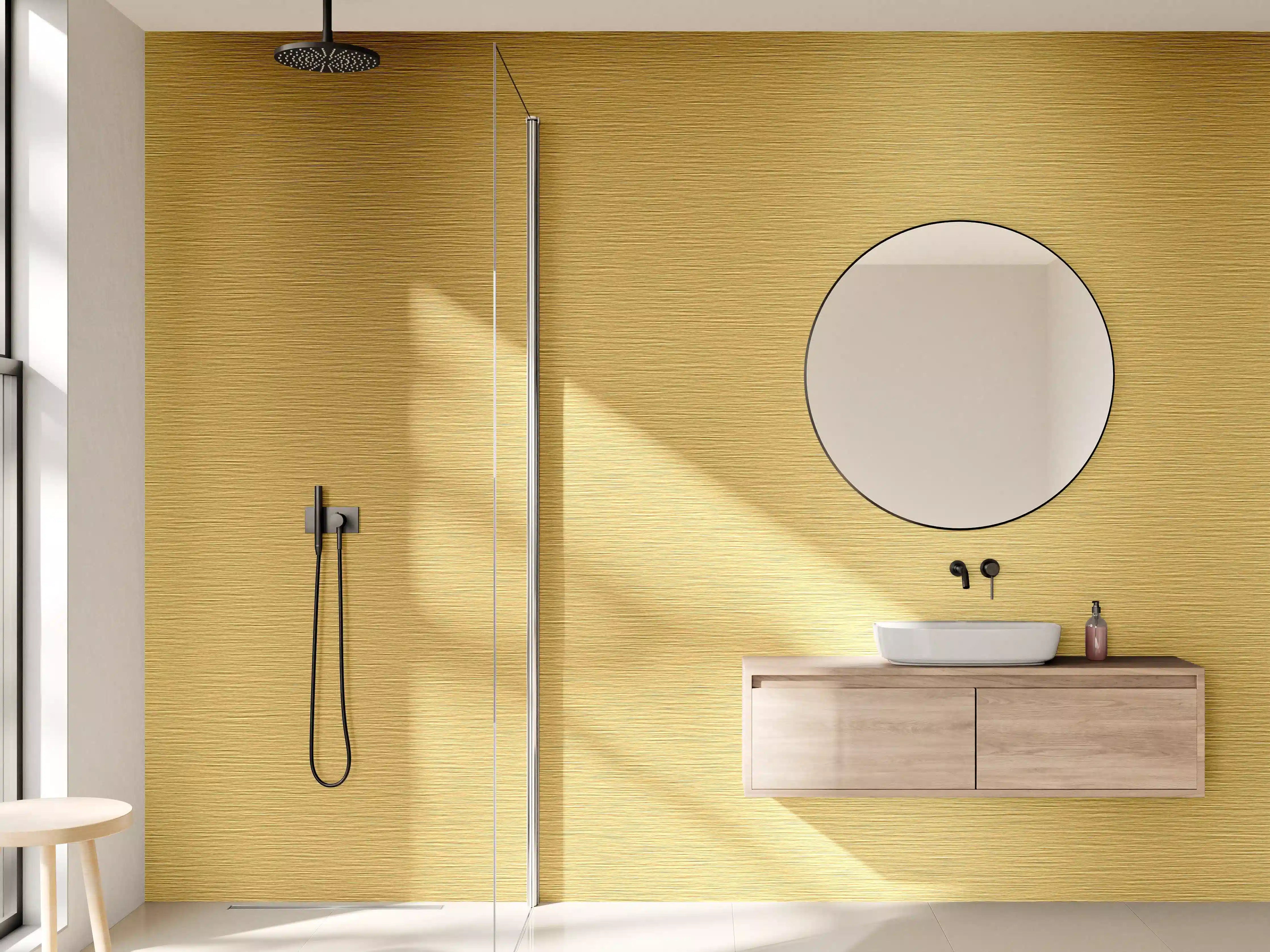 Wandverkleidung Bad - Gebürstetes Gold