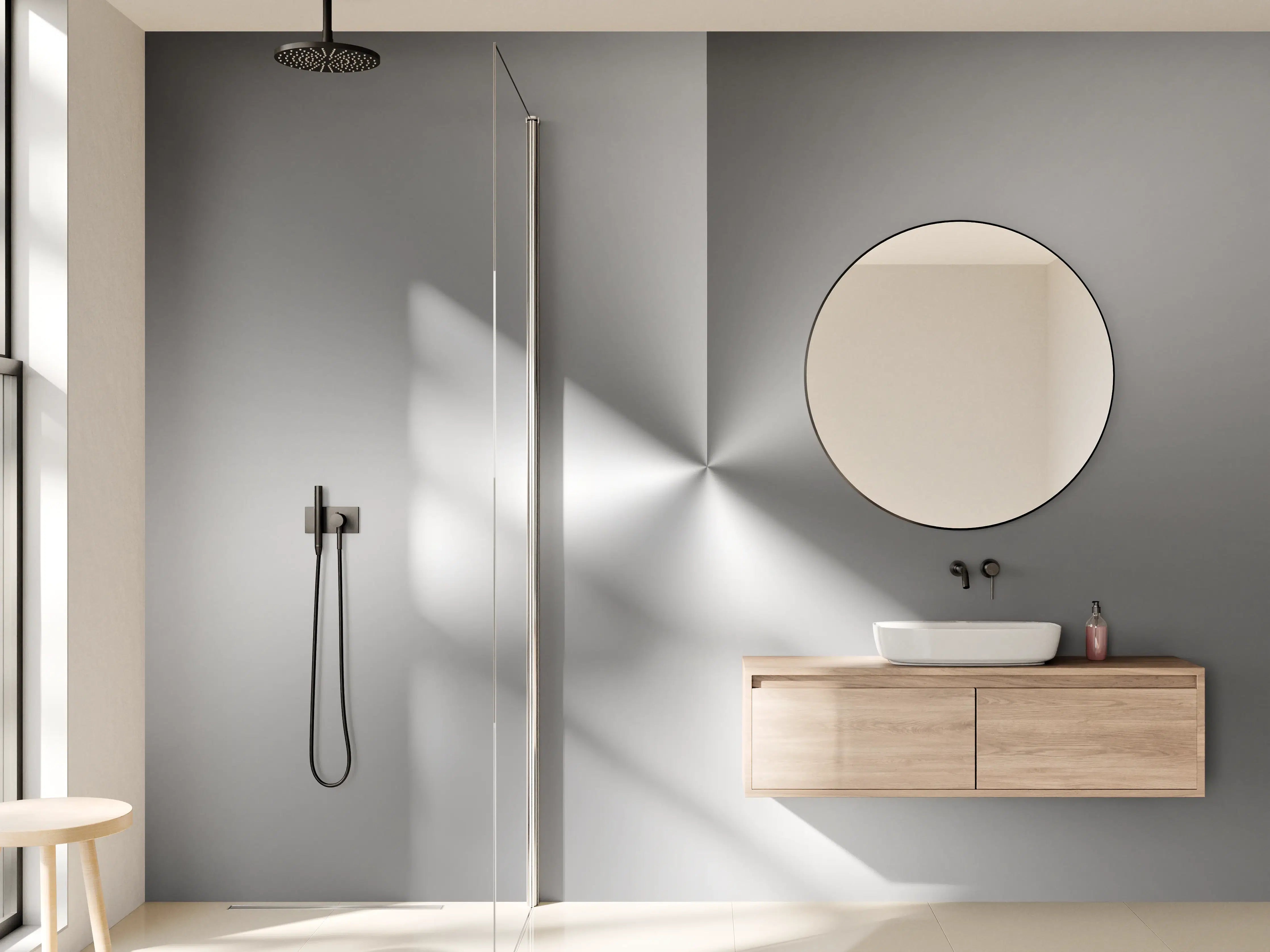 Wandverkleidung Bad - Gebürstetes Metall