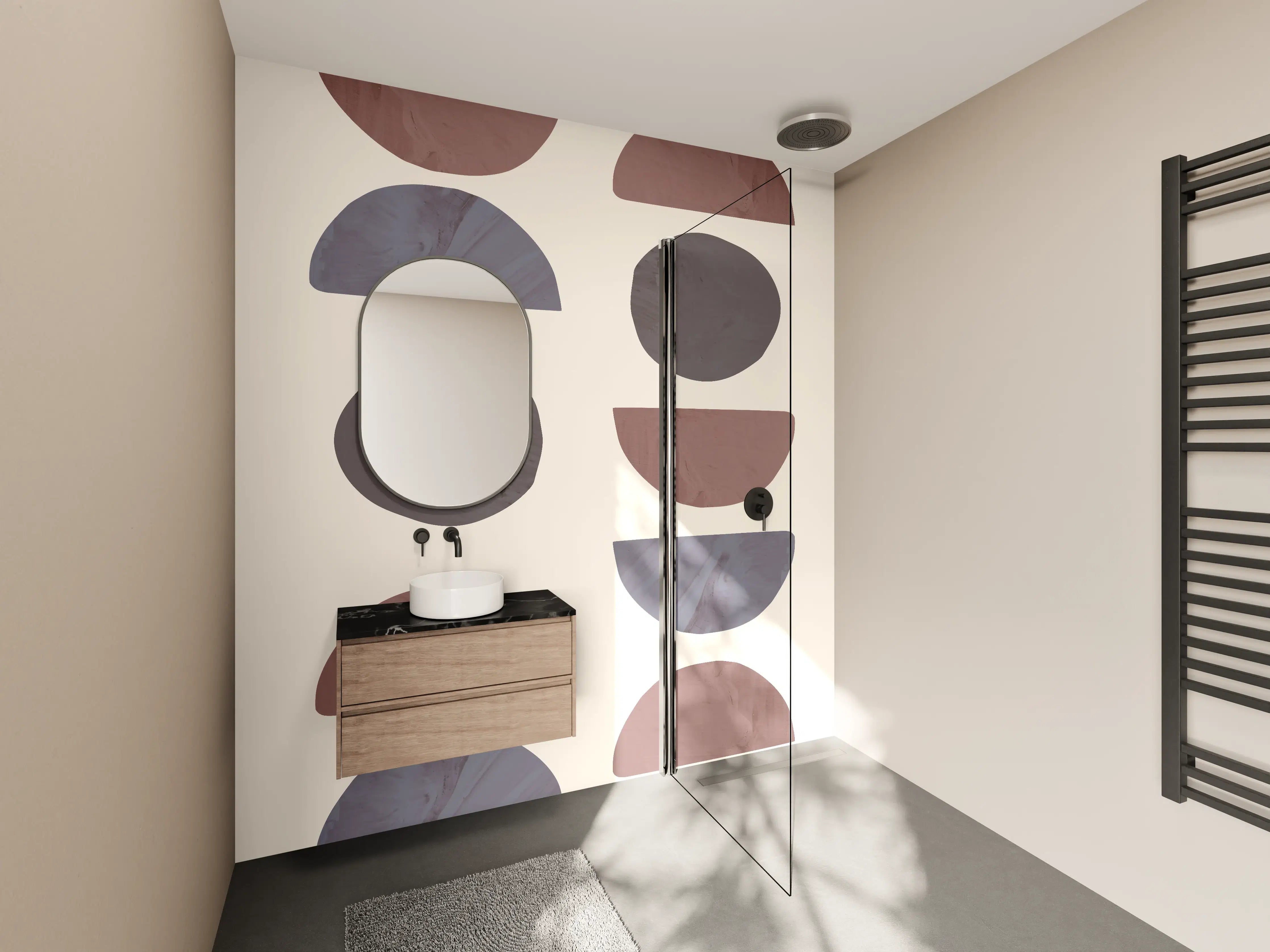 Wandverkleidung Bad - Geometrie - Kollage