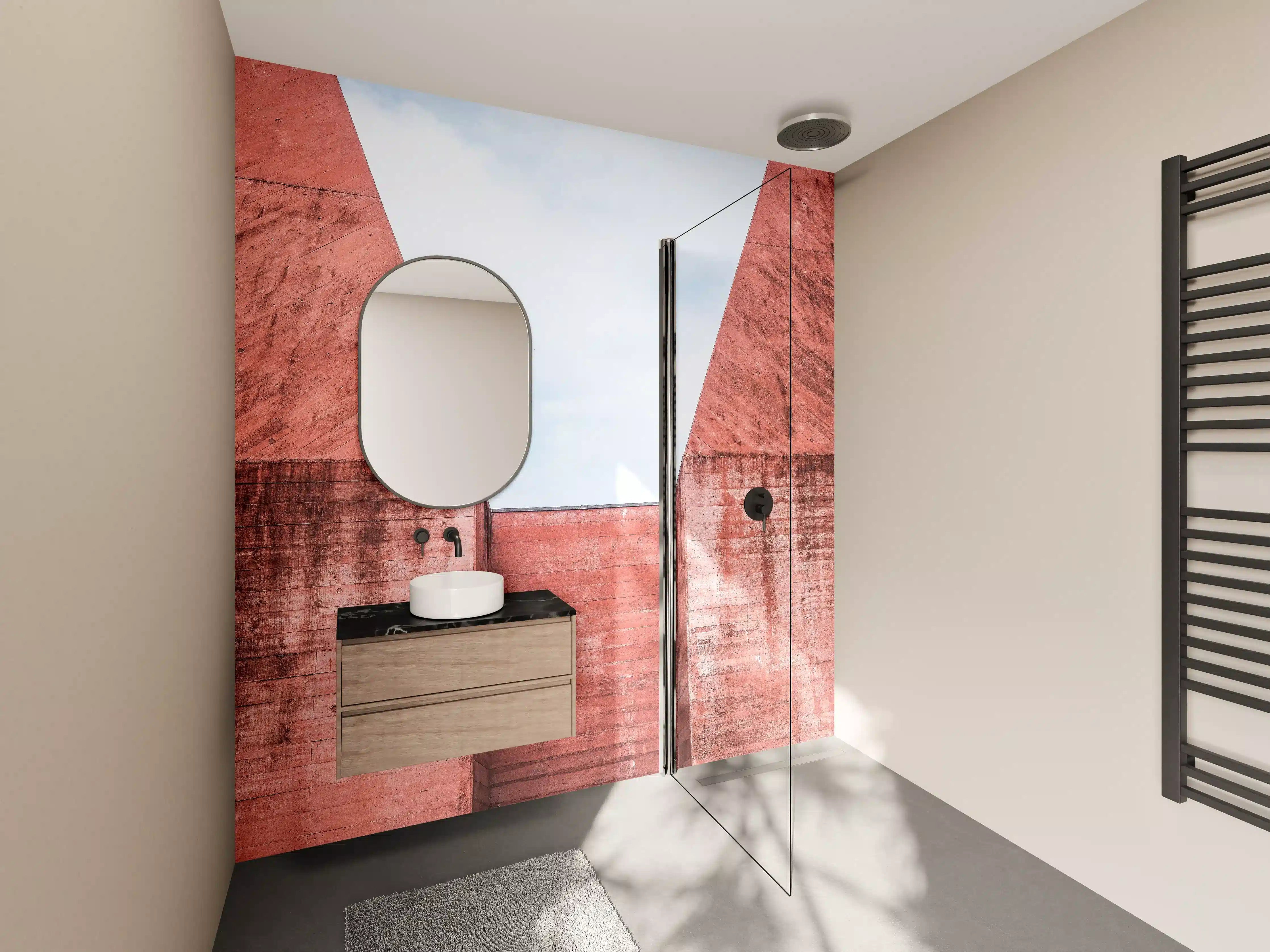 Wandverkleidung Bad - Geometrische Mars Architektur