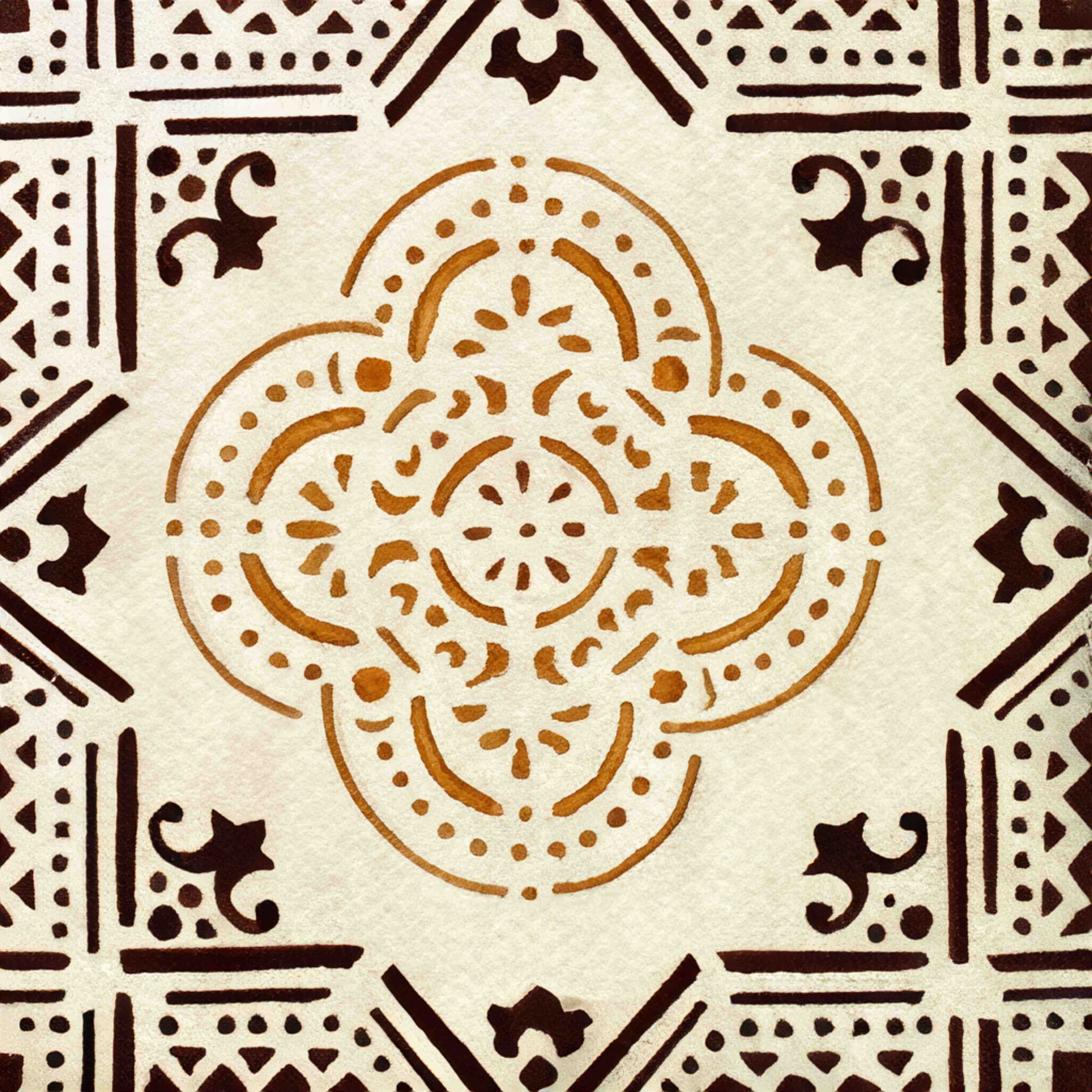 Wandverkleidung Bad-Geometrisches Ornament in Warmtönen