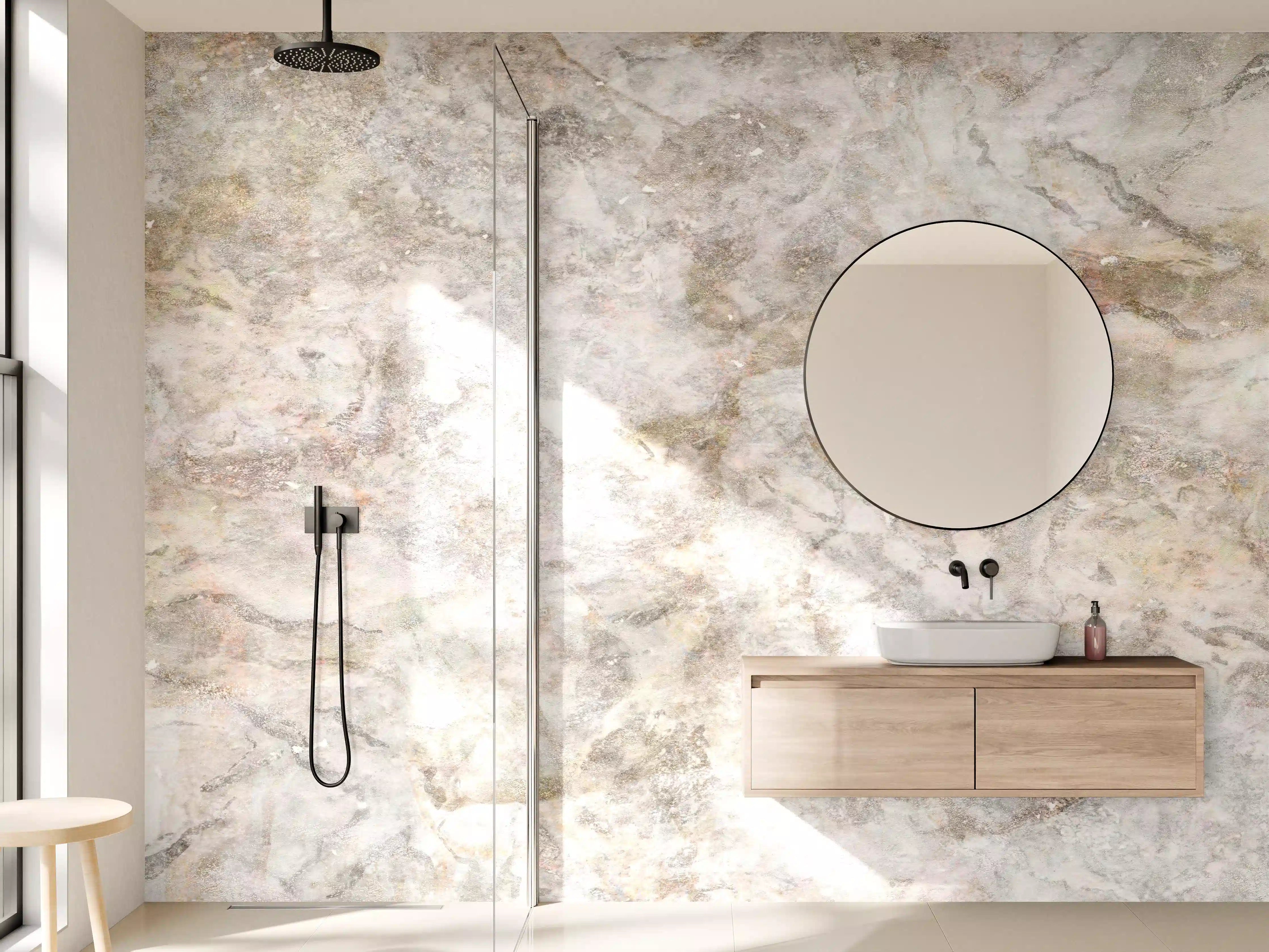 Wandverkleidung Bad - Glänzende abstrakte Marmortextur