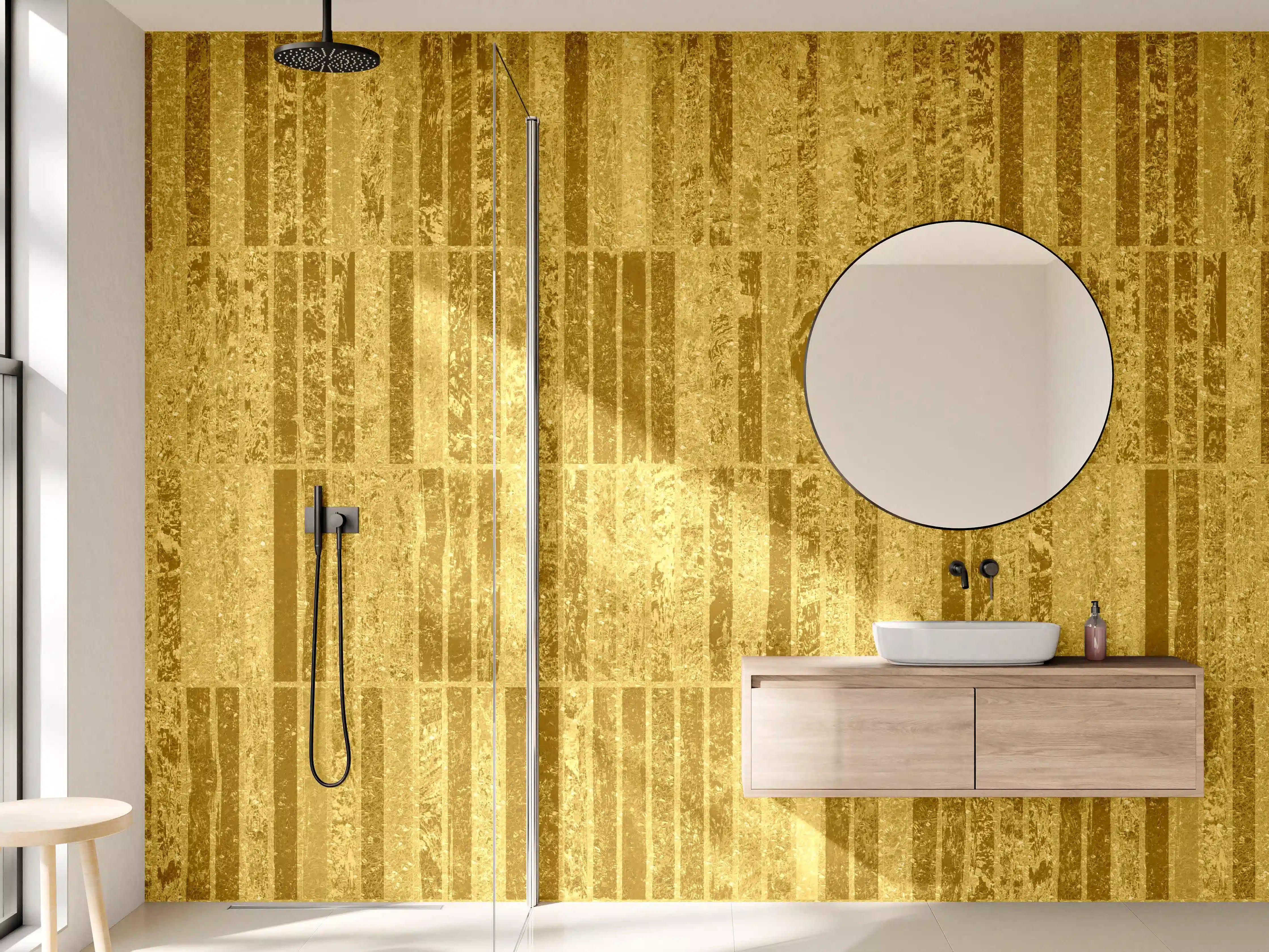 Wandverkleidung Bad - Glitzernde Gold Textur