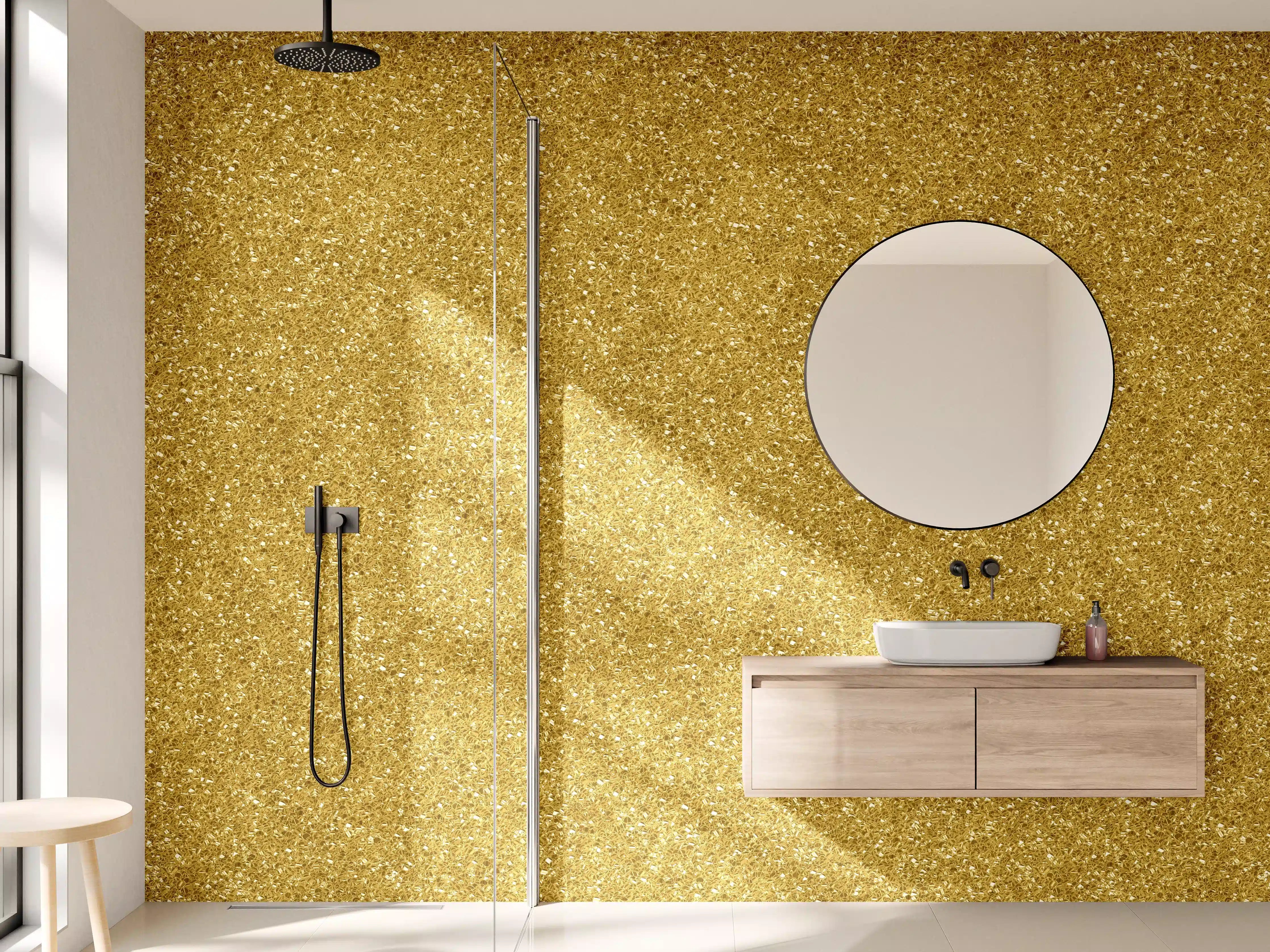 Wandverkleidung Bad - Gold Glitter Textur