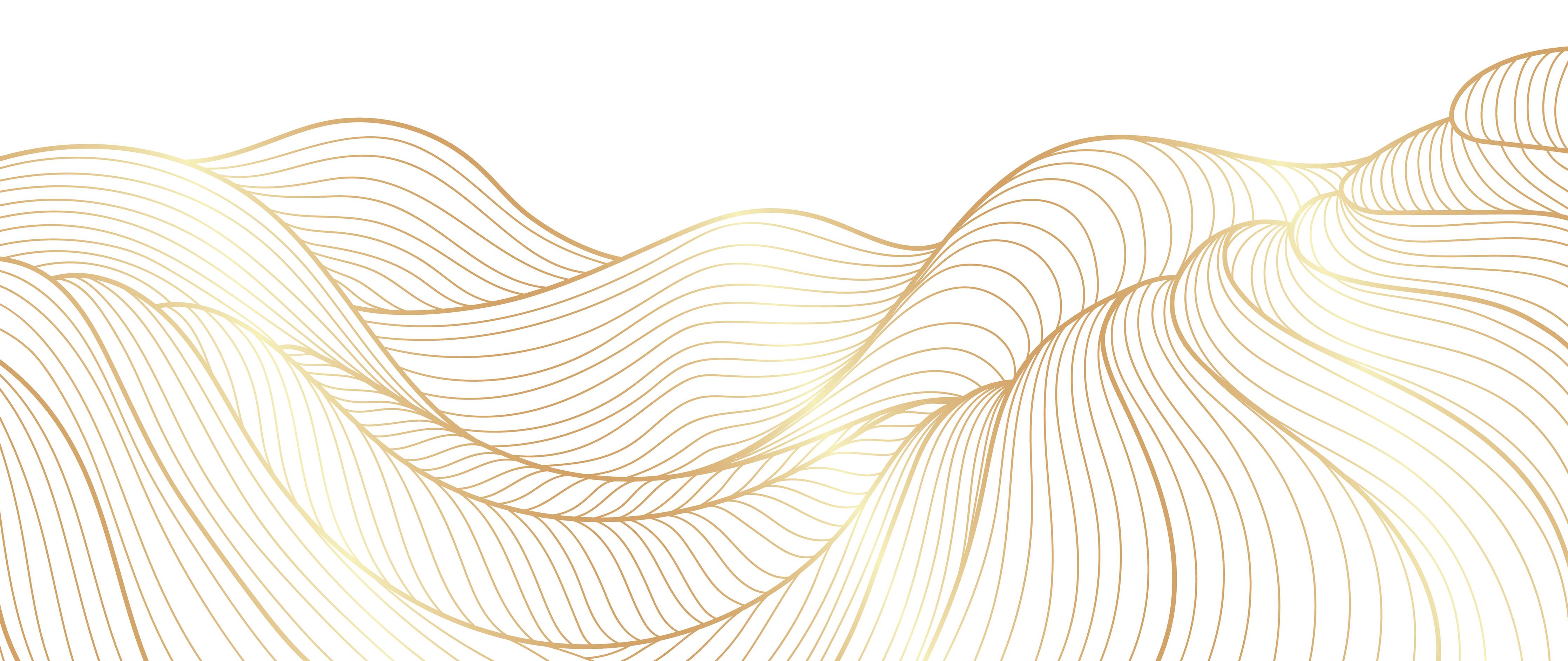 Wandverkleidung Bad-Goldene Linien auf weißem Hintergrund