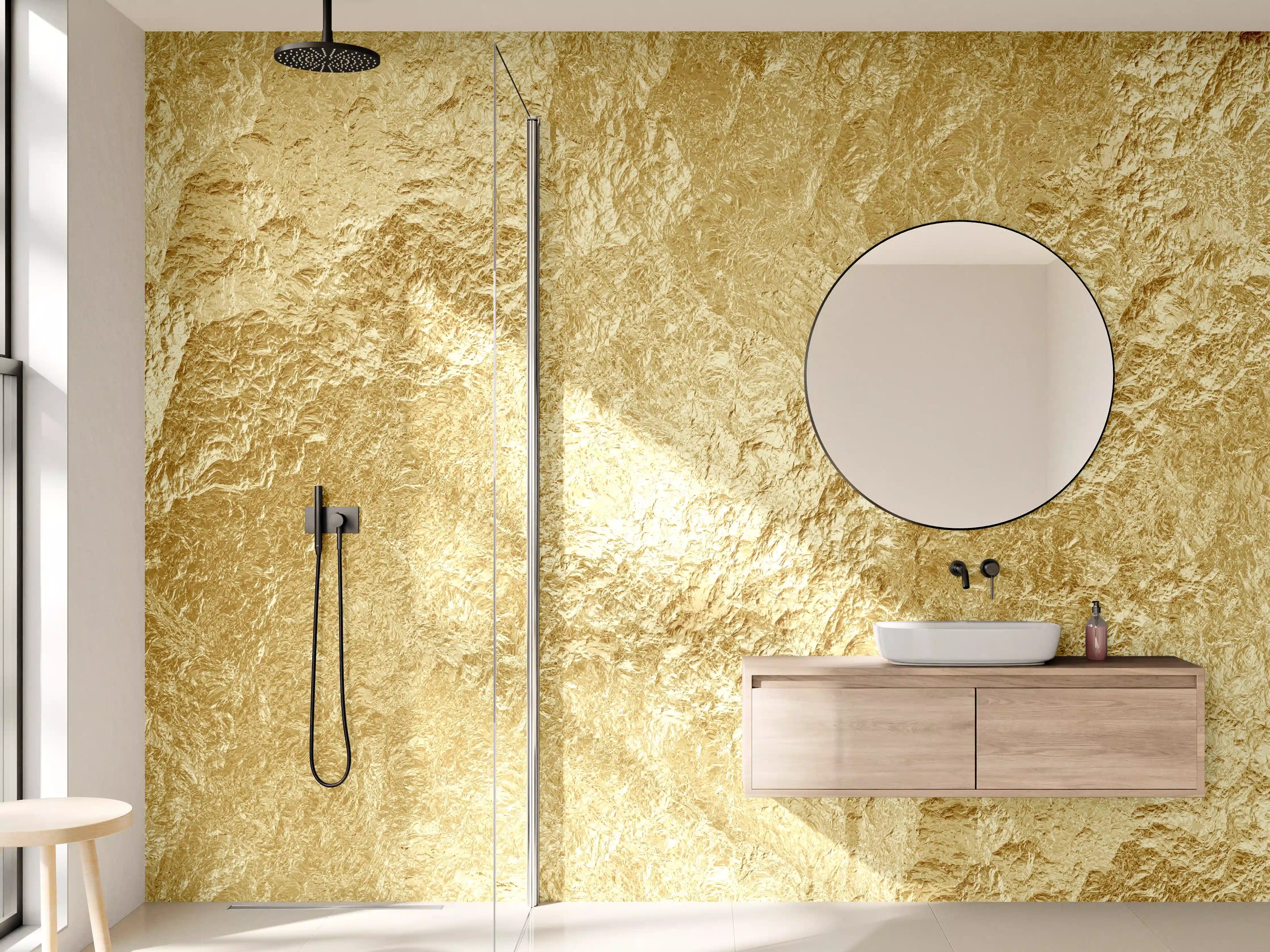 Wandverkleidung Bad - Goldene Luxus Textur
