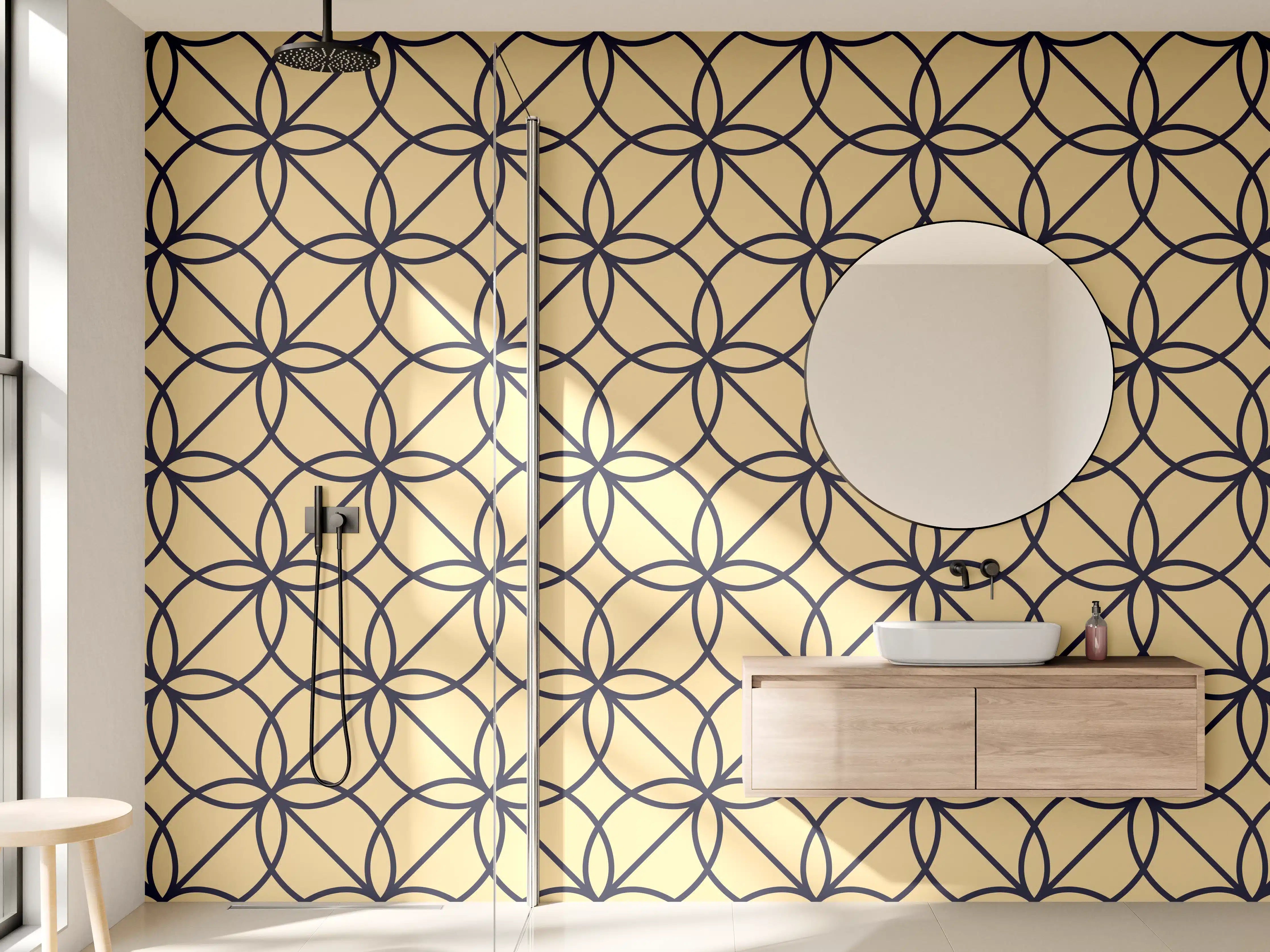 Wandverkleidung Bad - Goldenes Geometrisches Muster