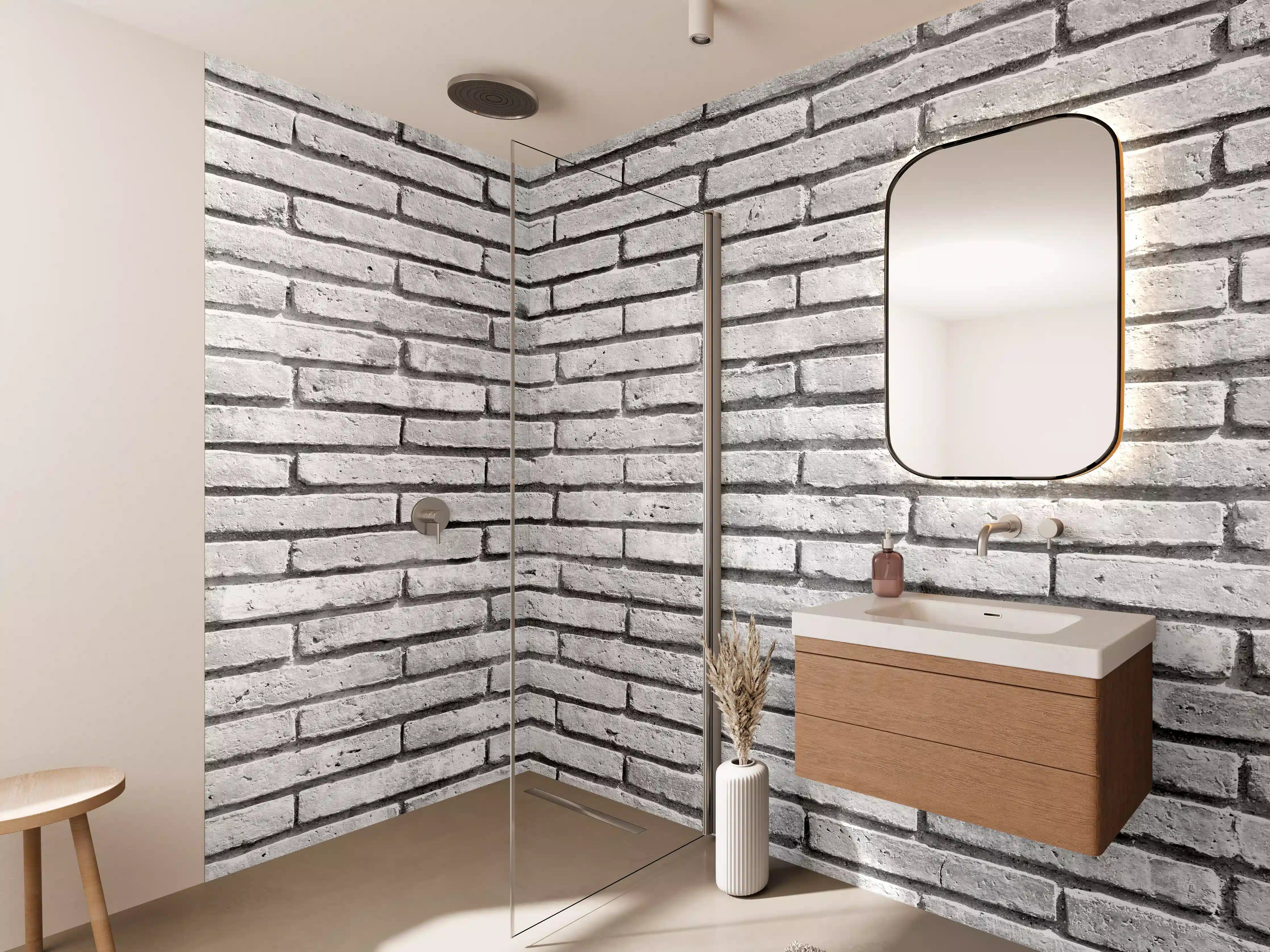 Wandverkleidung Bad - Gräuliche Grunge Steinmauer