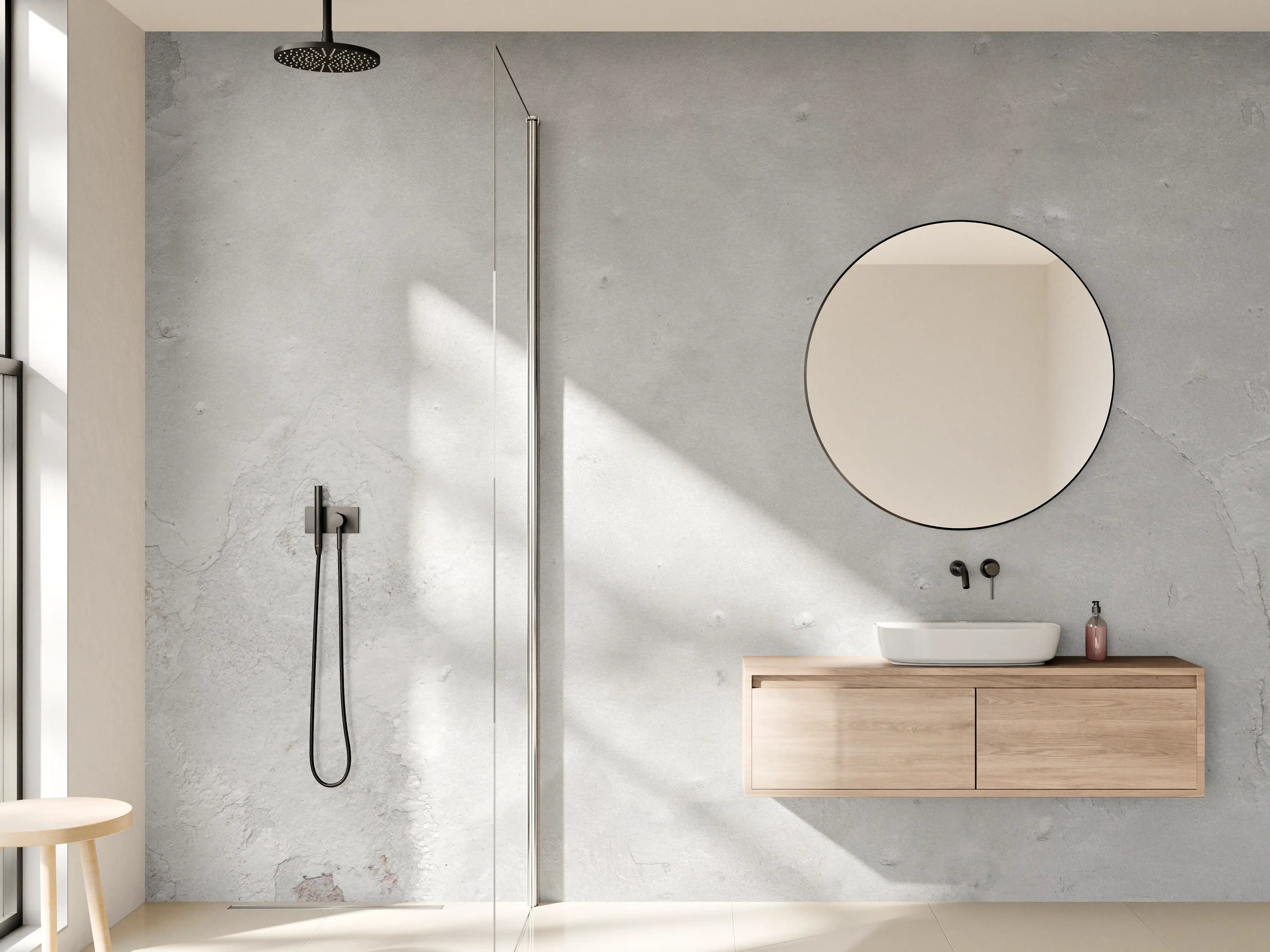 Wandverkleidung Bad - Gräuliche Naturstein Textur