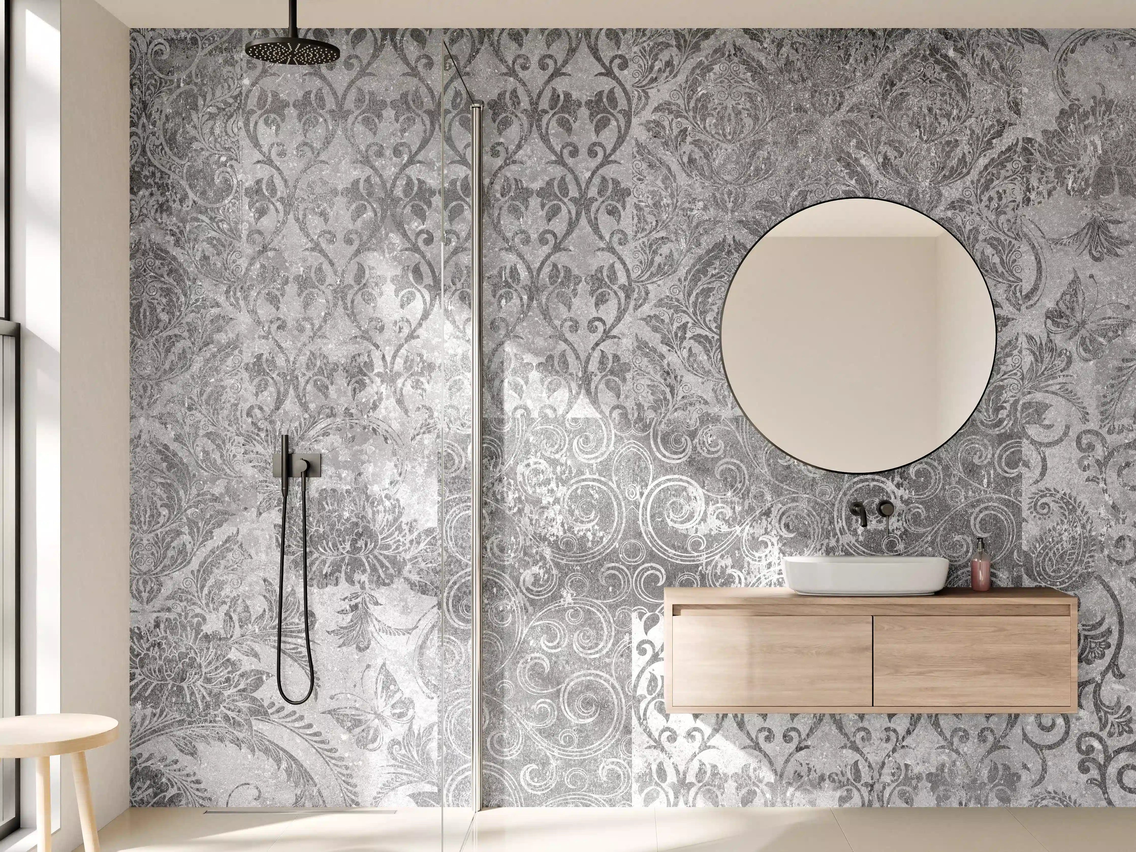 Wandverkleidung Bad - Gräuliches Mosaik Muster