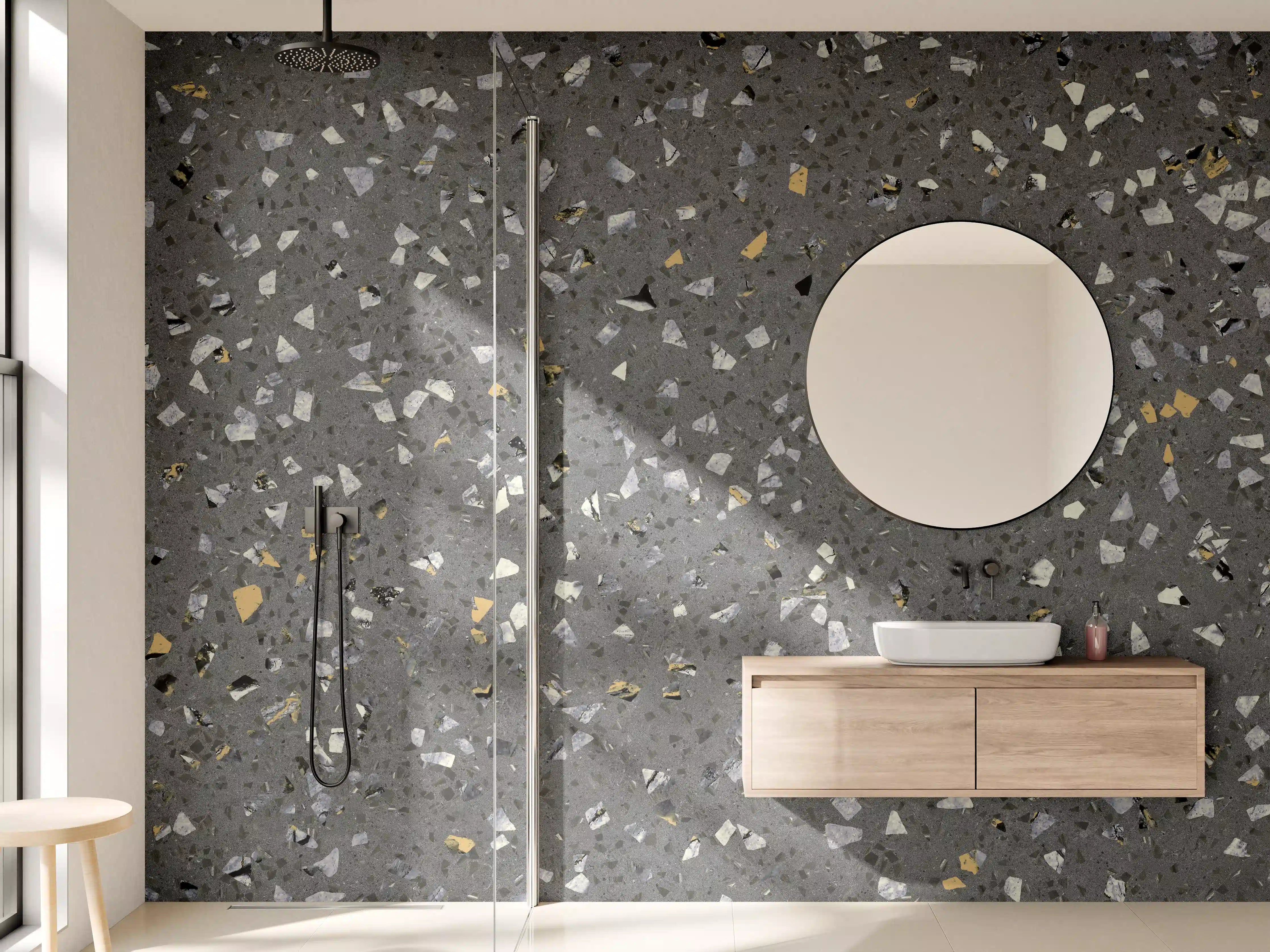 Wandverkleidung Bad - Gräuliches Wandmuster - Marmor