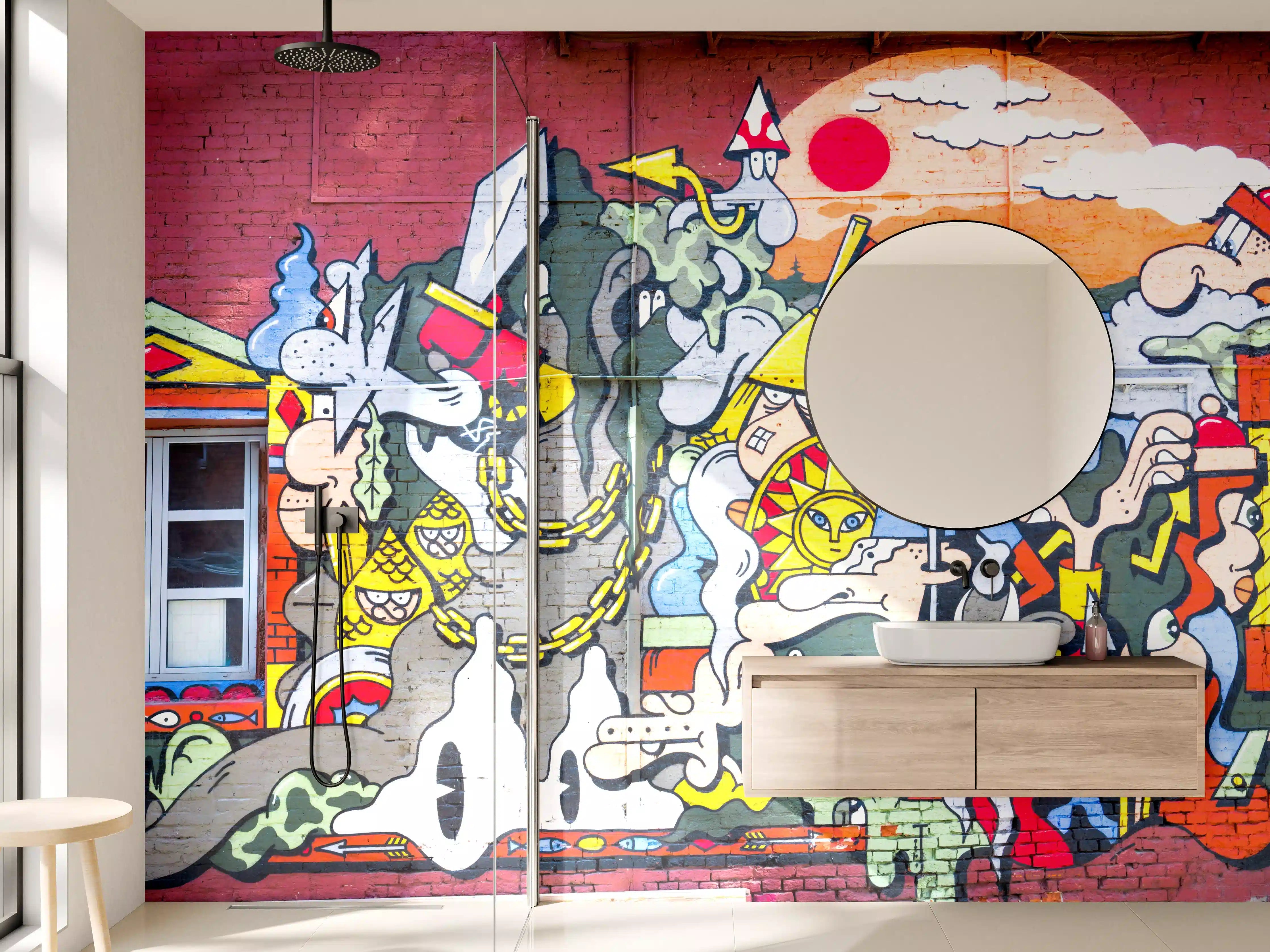 Wandverkleidung Bad - Graffiti Wand - Urban Streetstyle