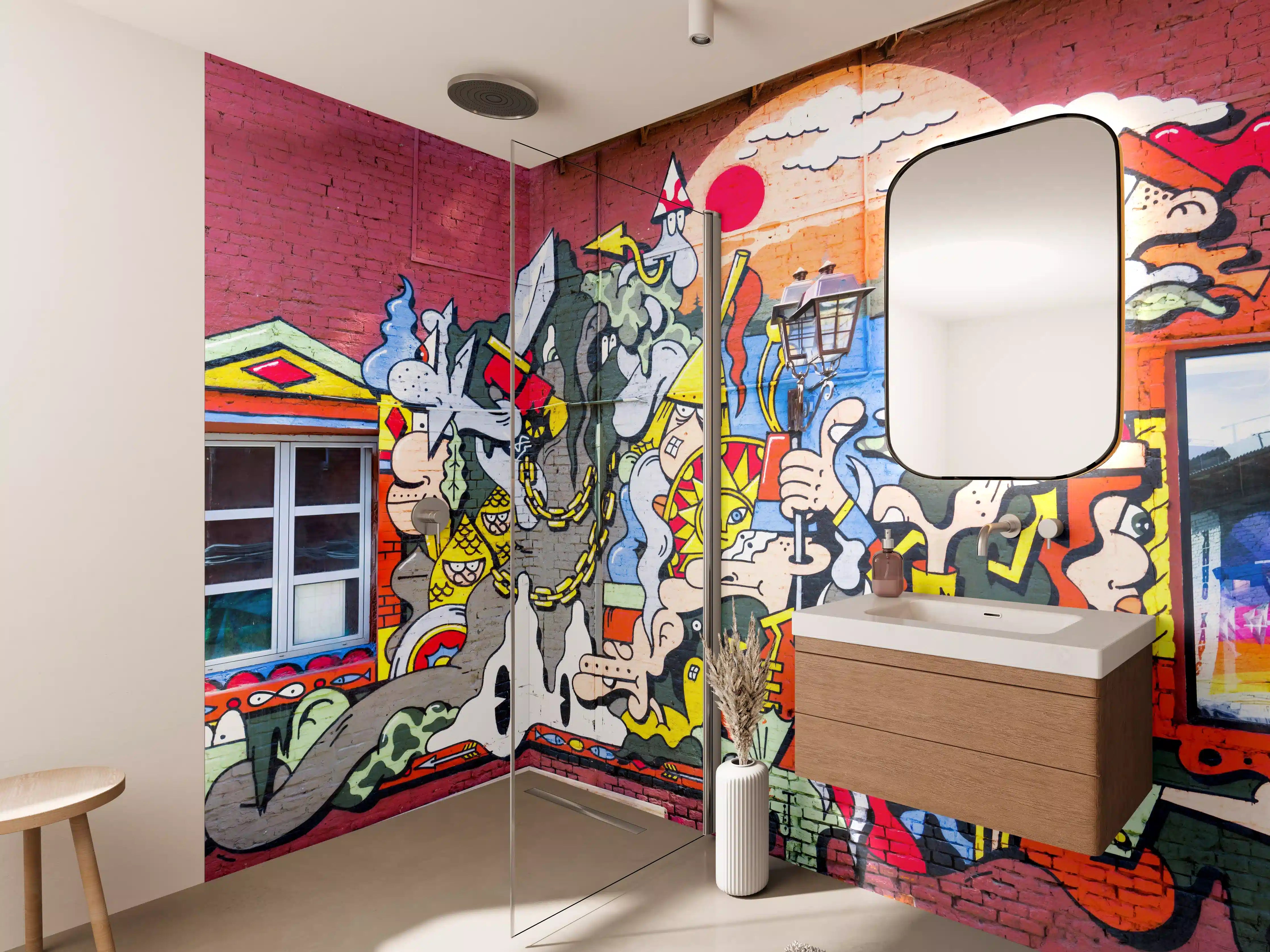 Wandverkleidung Bad - Graffiti Wand - Urban Streetstyle