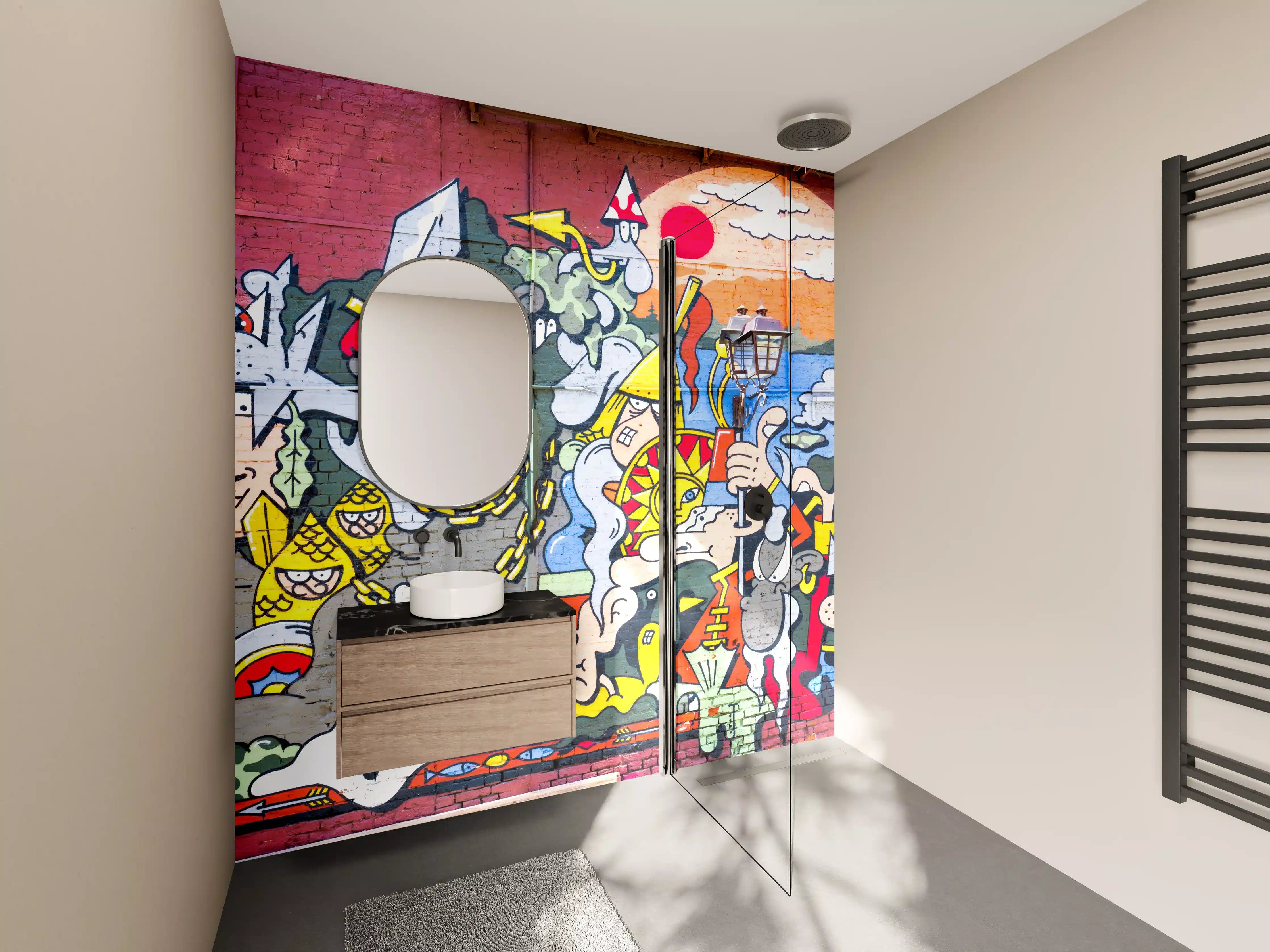 Wandverkleidung Bad - Graffiti Wand - Urban Streetstyle