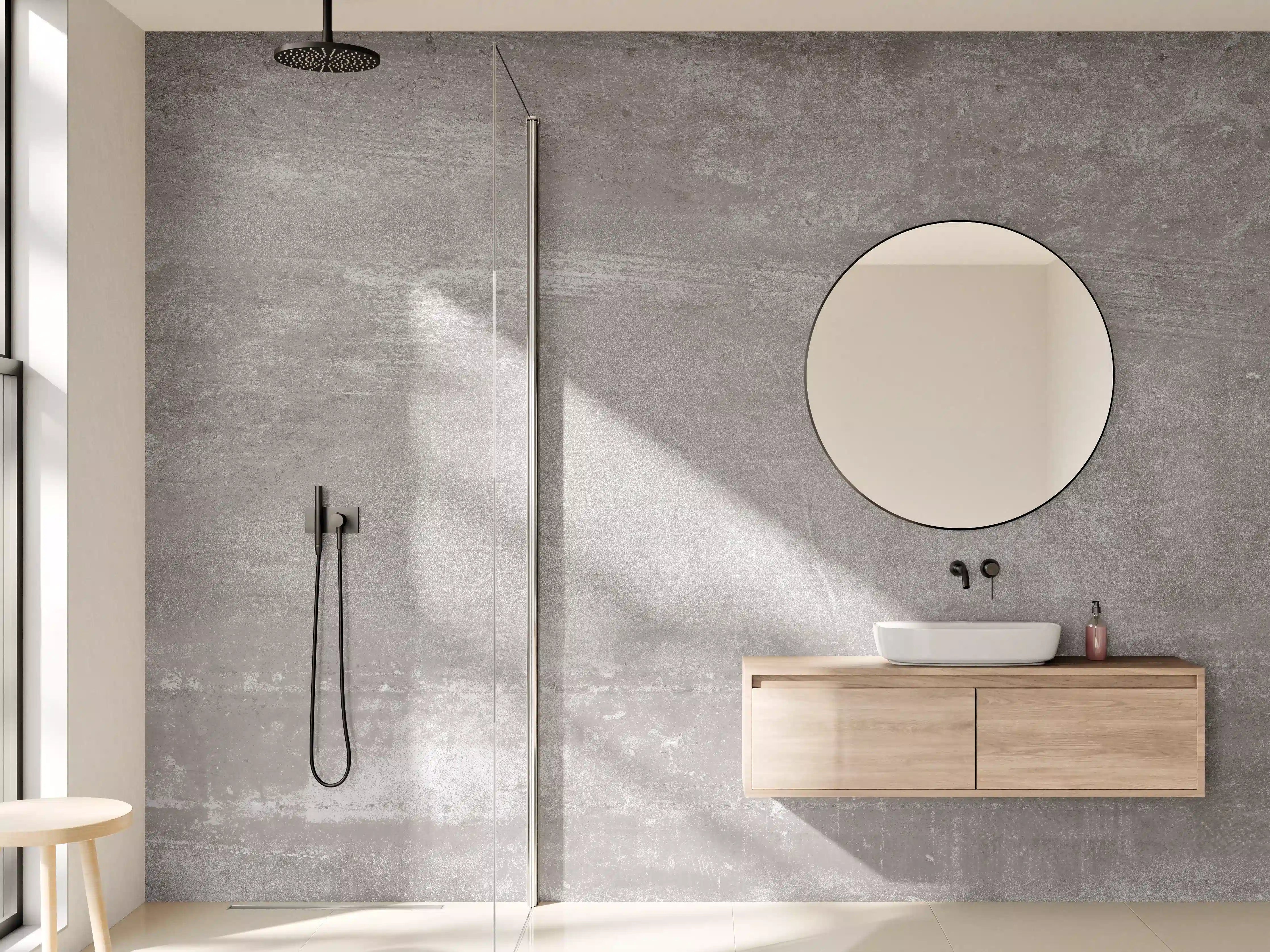 Wandverkleidung Bad - Graue Beton-Textur