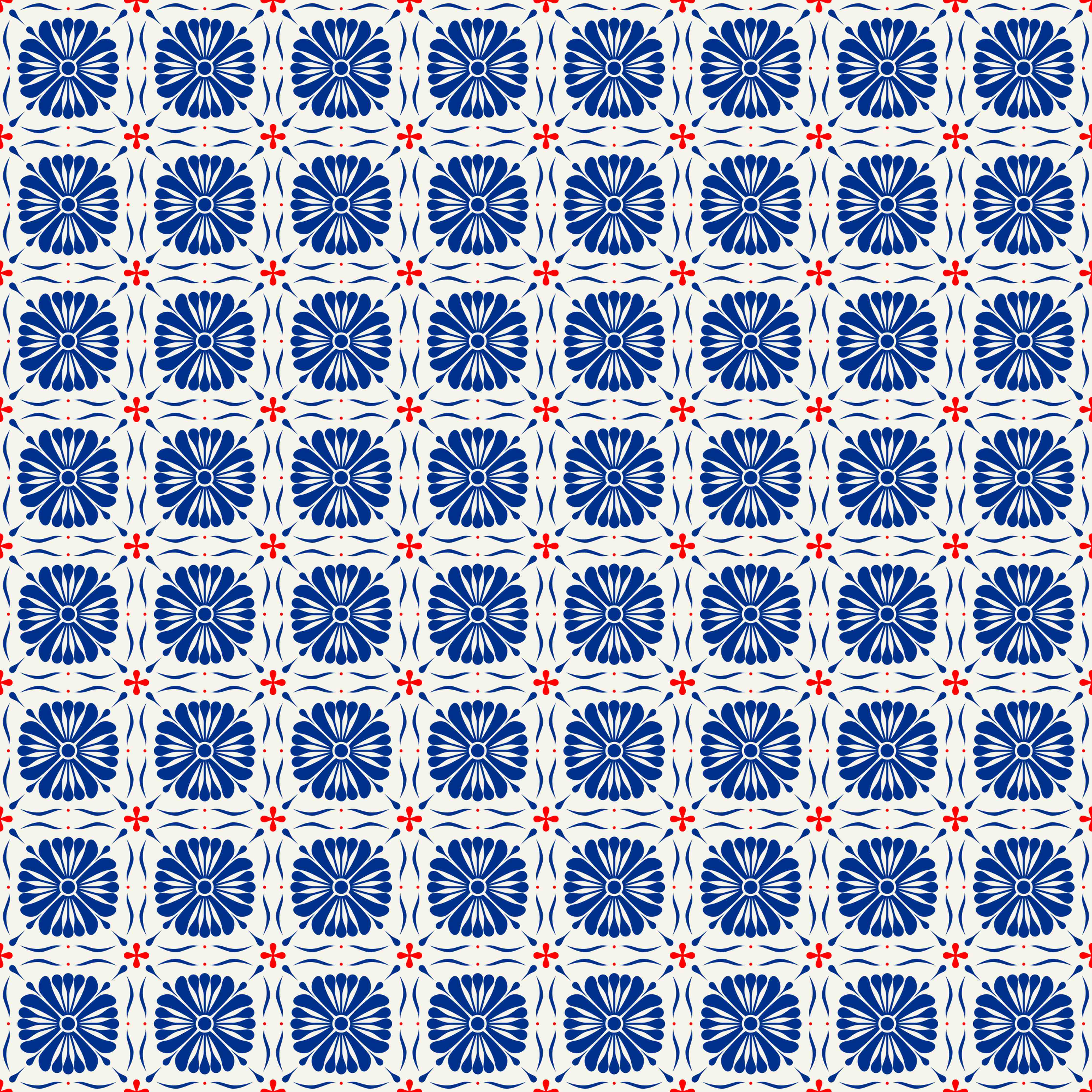 Wandverkleidung Bad-Graue Blumenfliesen in Blau-Weiß