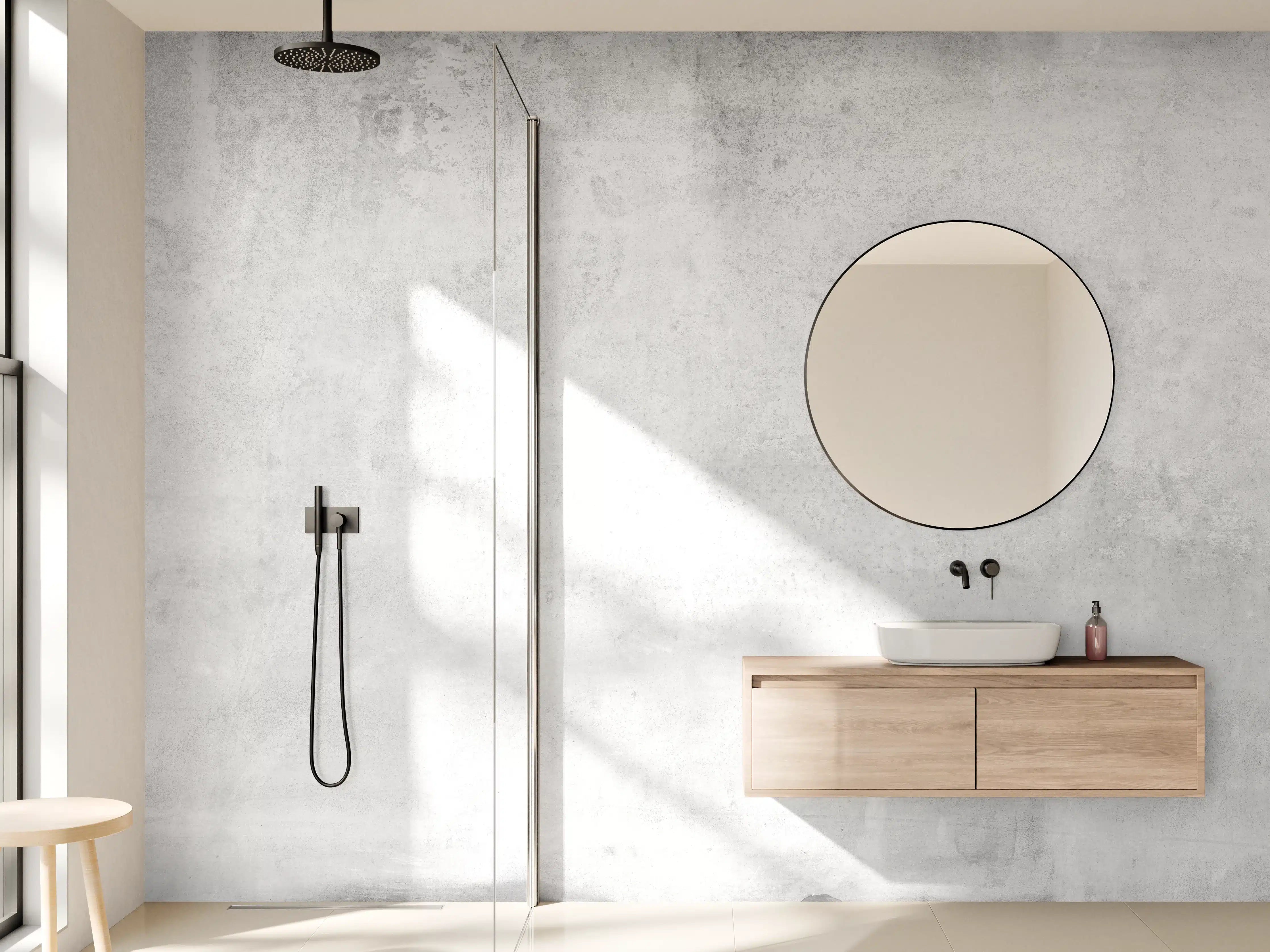 Wandverkleidung Bad - Graue Grunge Betonwand