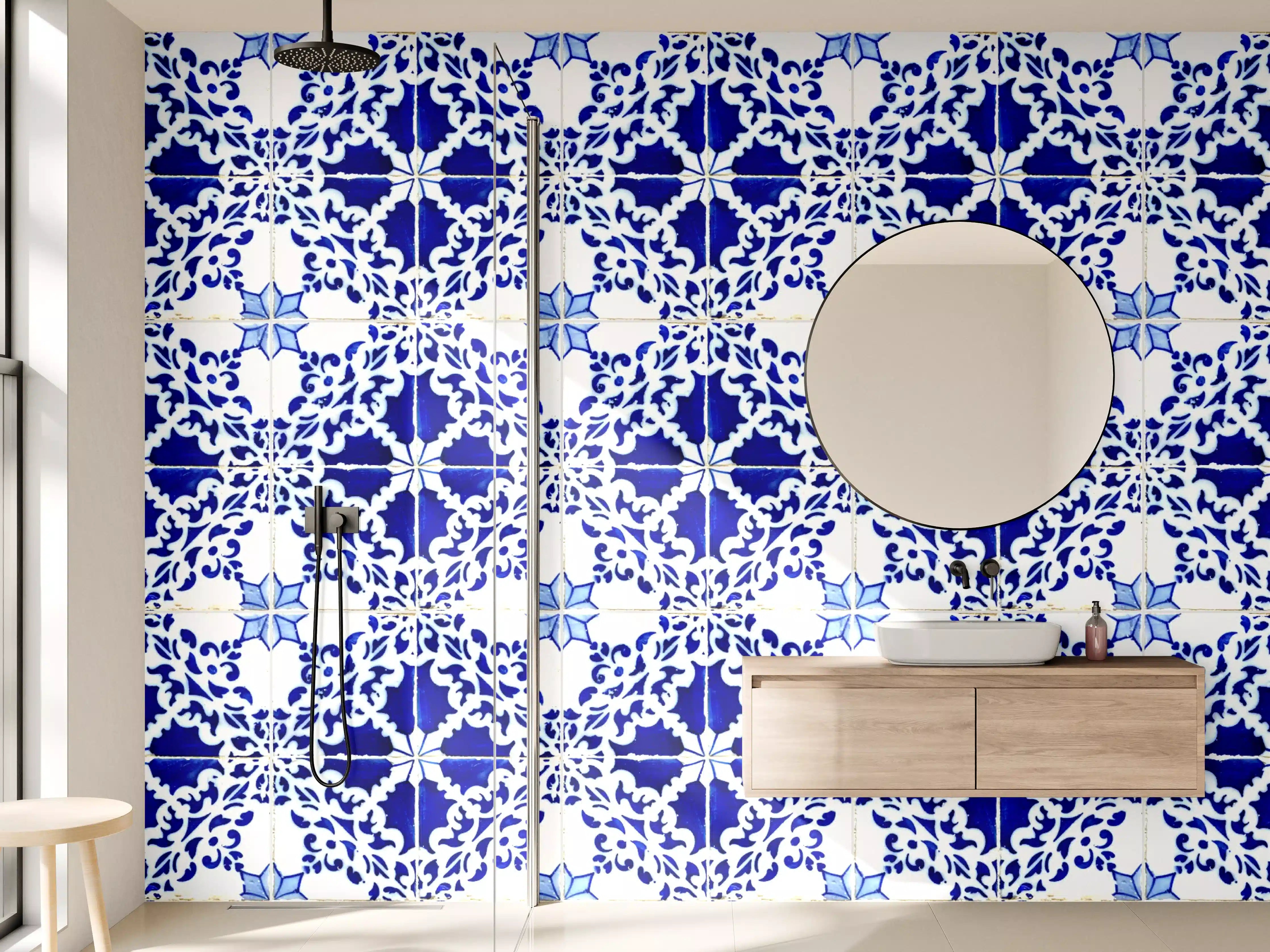 Wandverkleidung Bad - Graue-Weiße Ziegelmuster